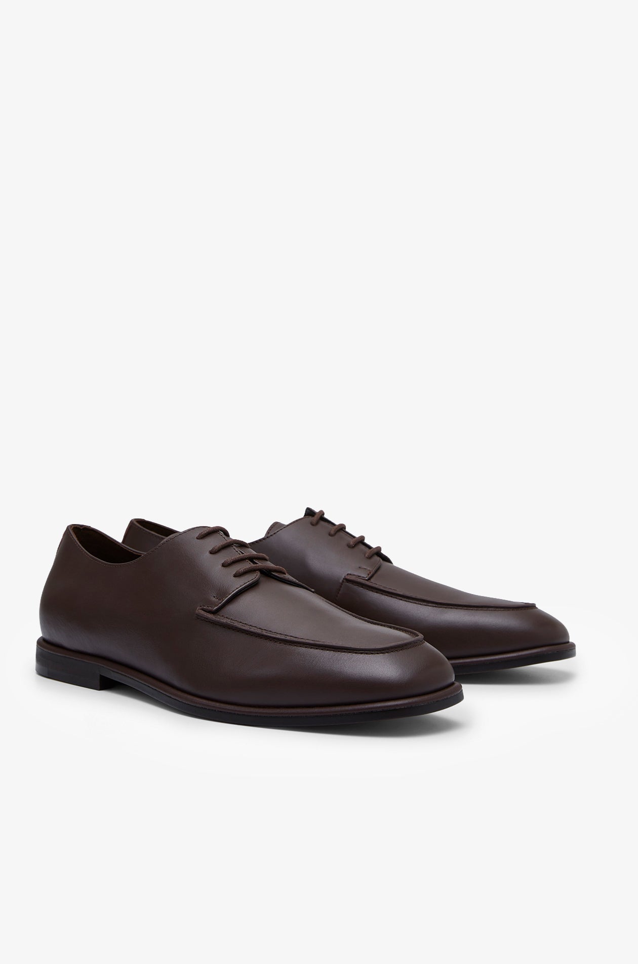 Leather Derby Shoes Brown