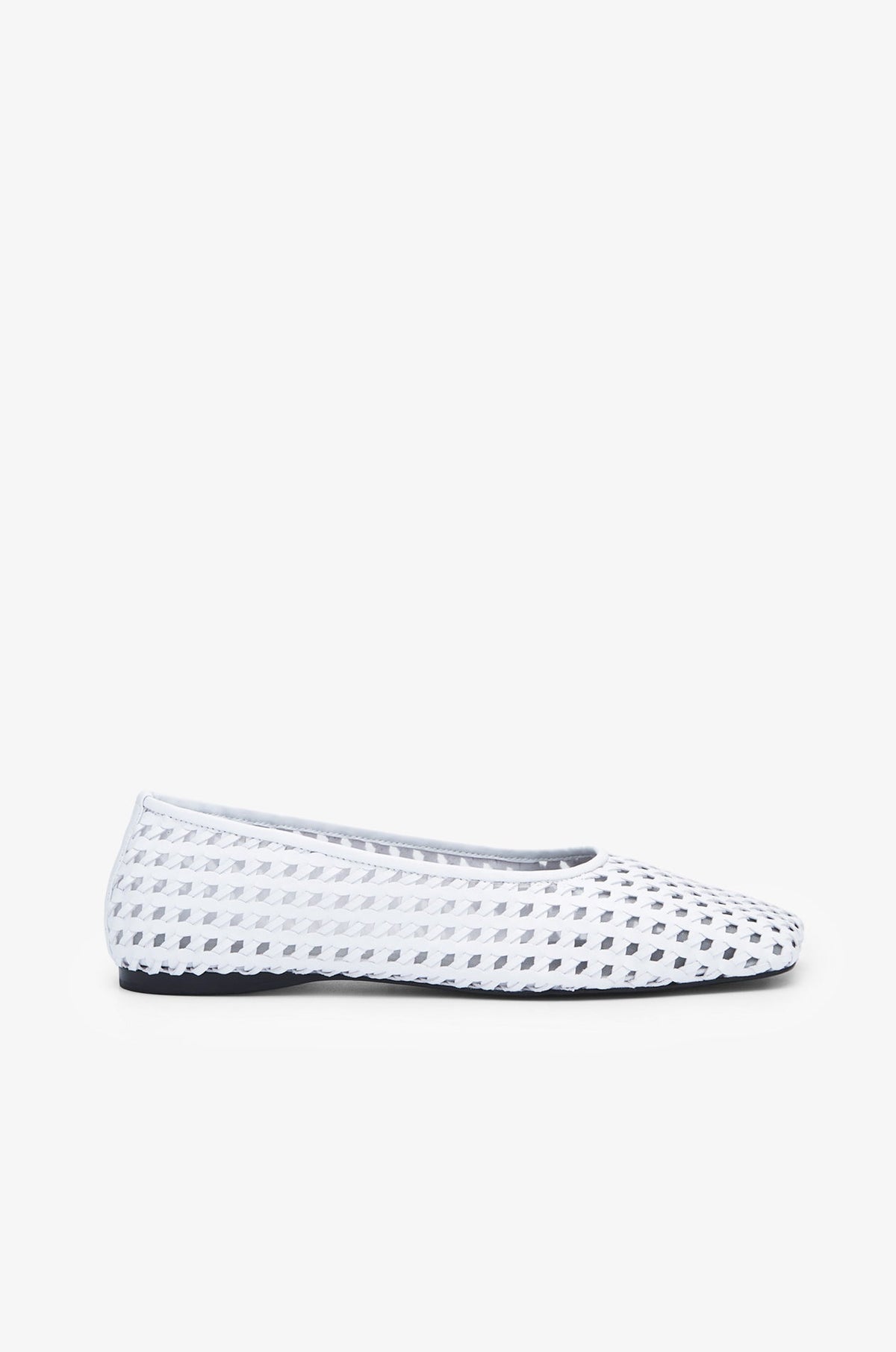 Metallic-Strap Mary Jane Flats White