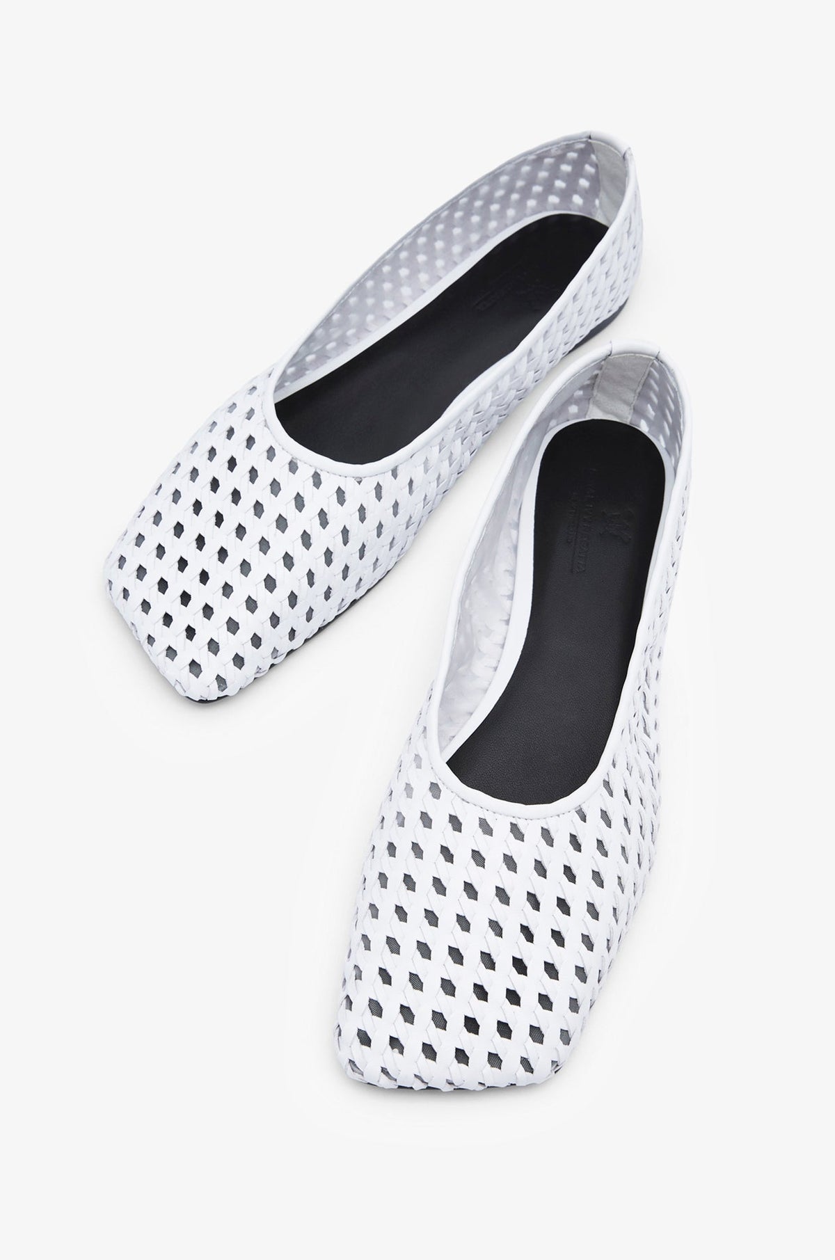 Metallic-Strap Mary Jane Flats White