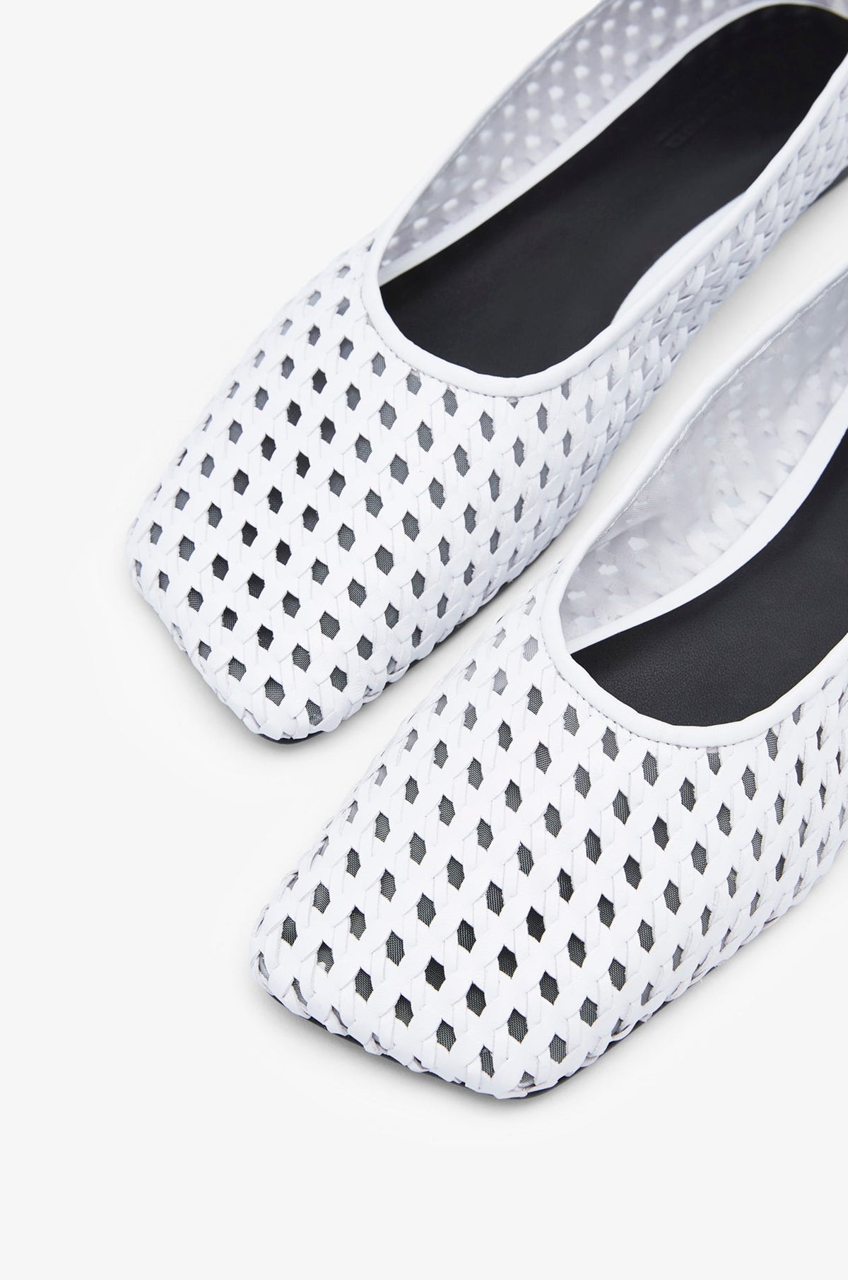 Metallic-Strap Mary Jane Flats White