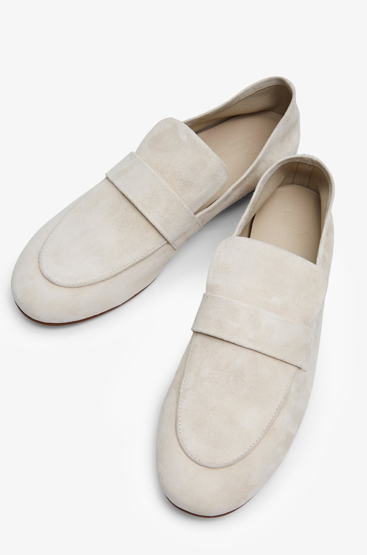 Suede Flat Loafers Beige