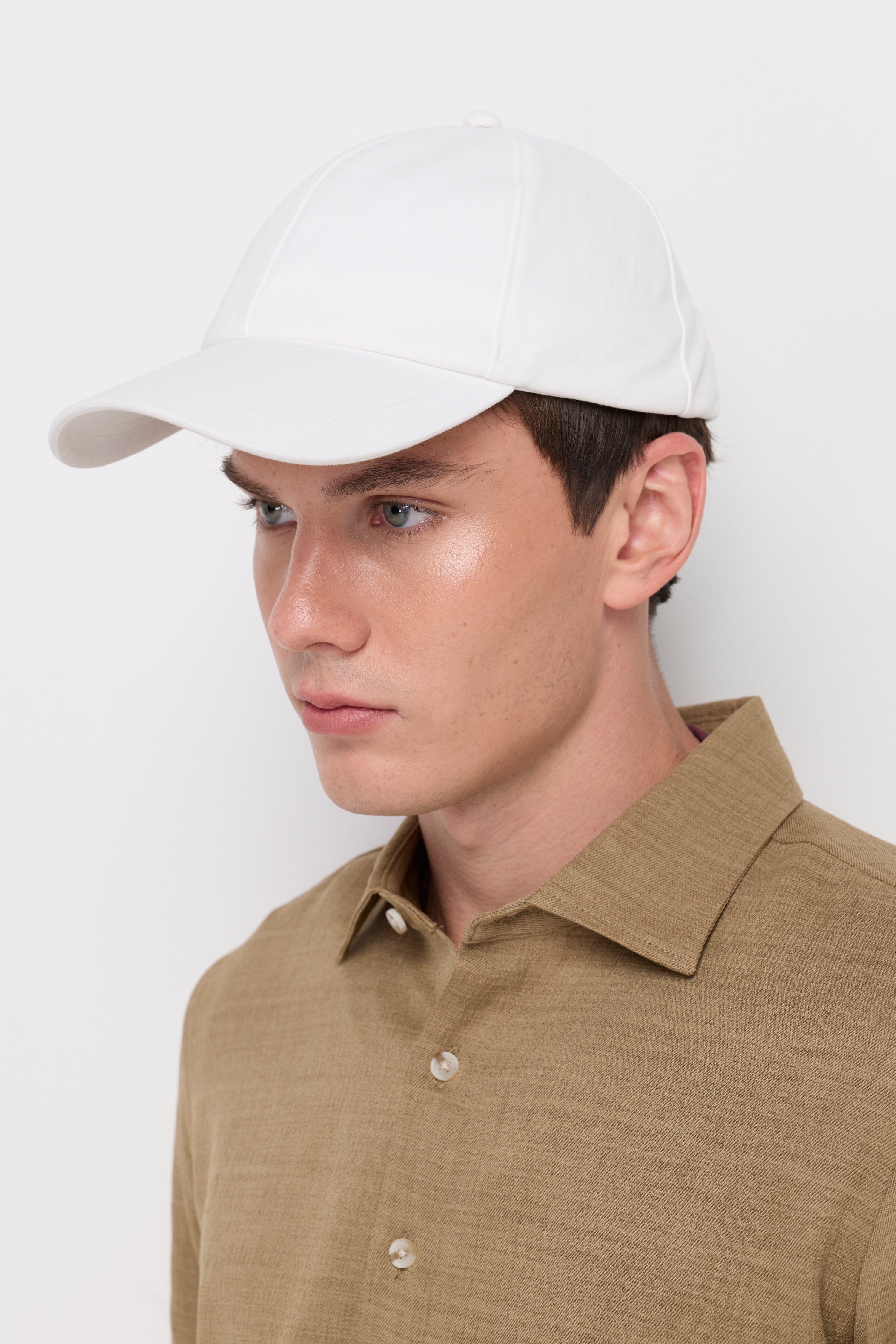 Cap Darkgreen Cotton Twill Off-White