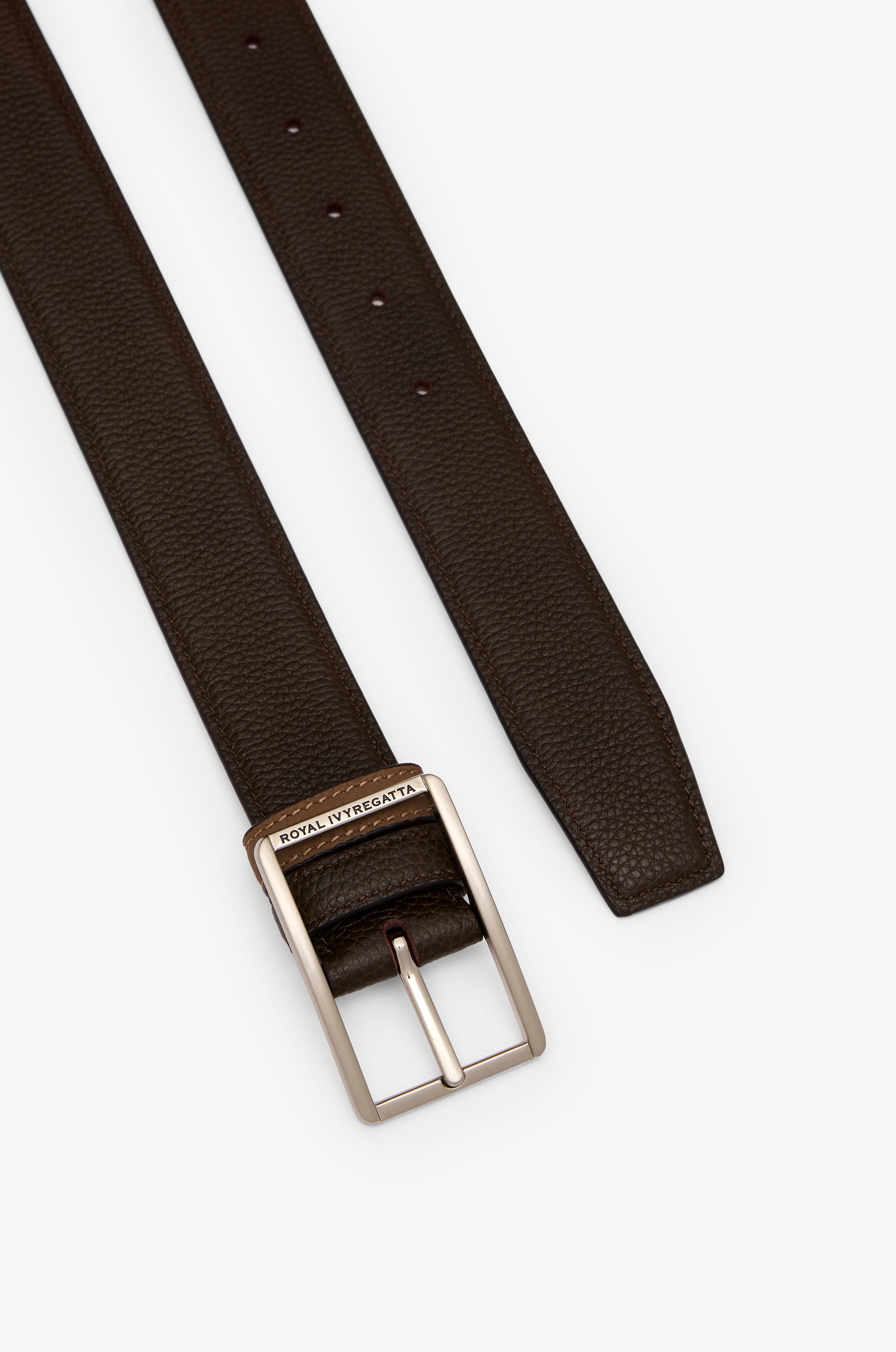 Reversible Grain Leather Belt Brown