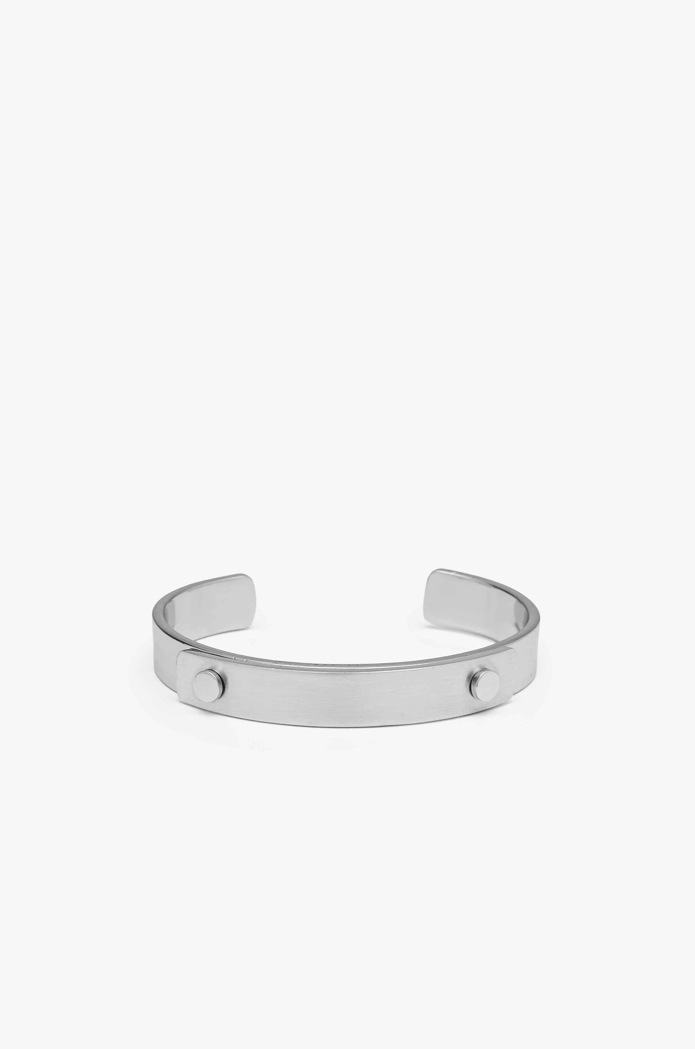 Engraved Logo Cuff Bracelet Silver