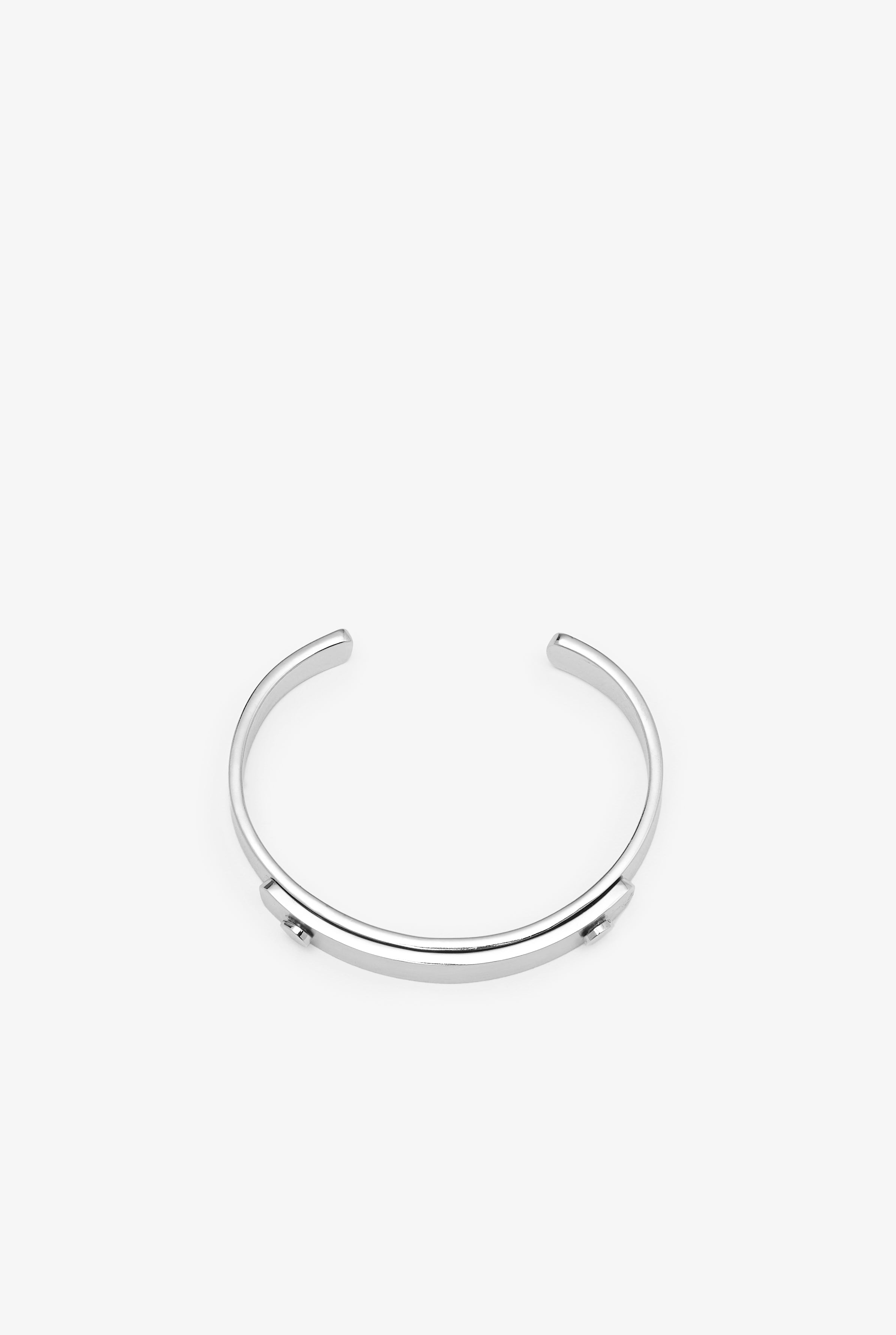 Engraved Logo Cuff Bracelet Silver