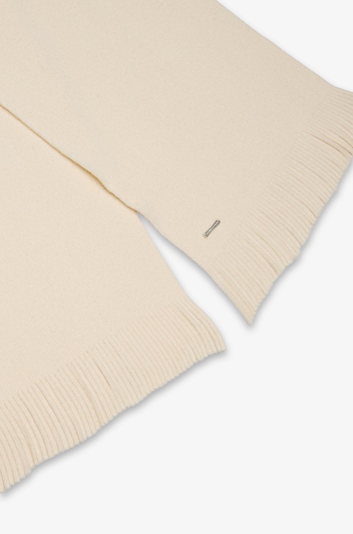 Ribbed Knit Scarf Off-White