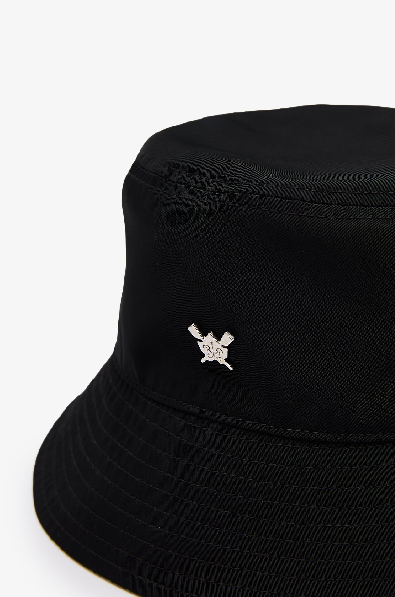 Reversible Embroidered Bucket Hat Black