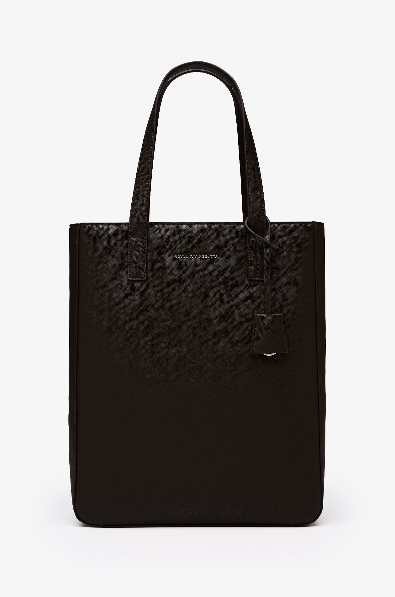 Structured Leather Tote Bag Brown
