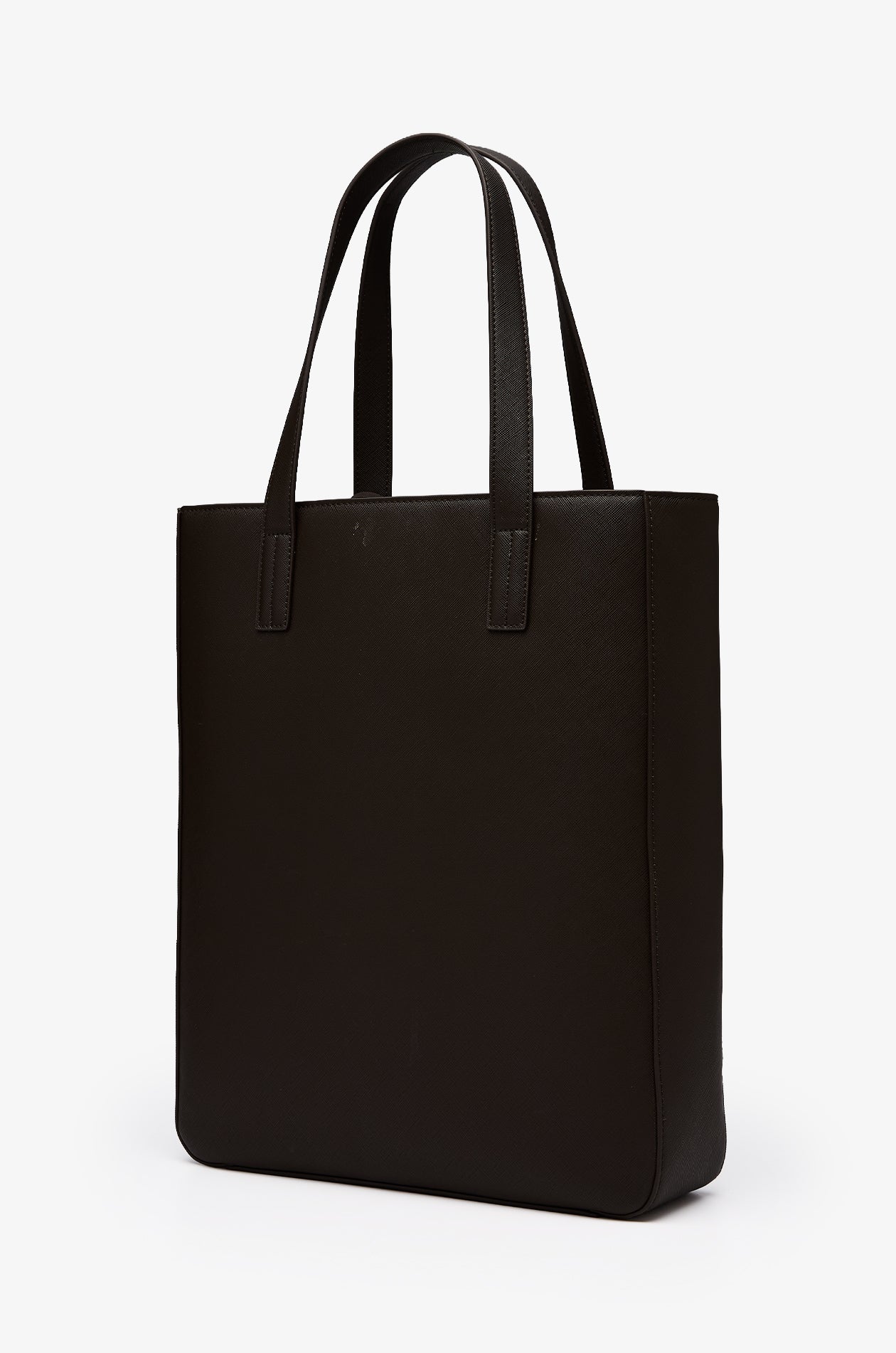 Structured Leather Tote Bag Brown
