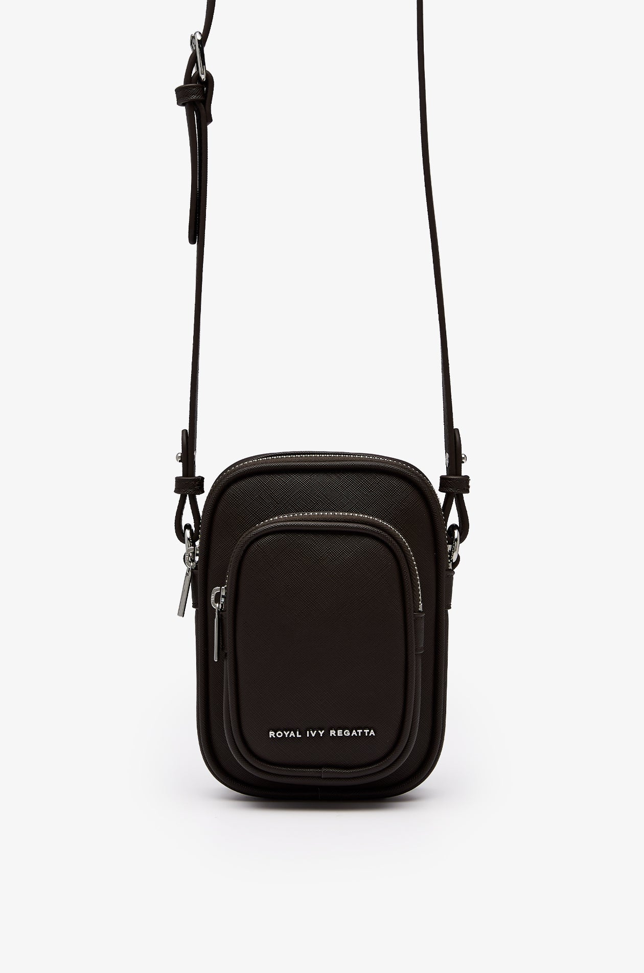 Leather Utility Crossbody Bag Dark Brown