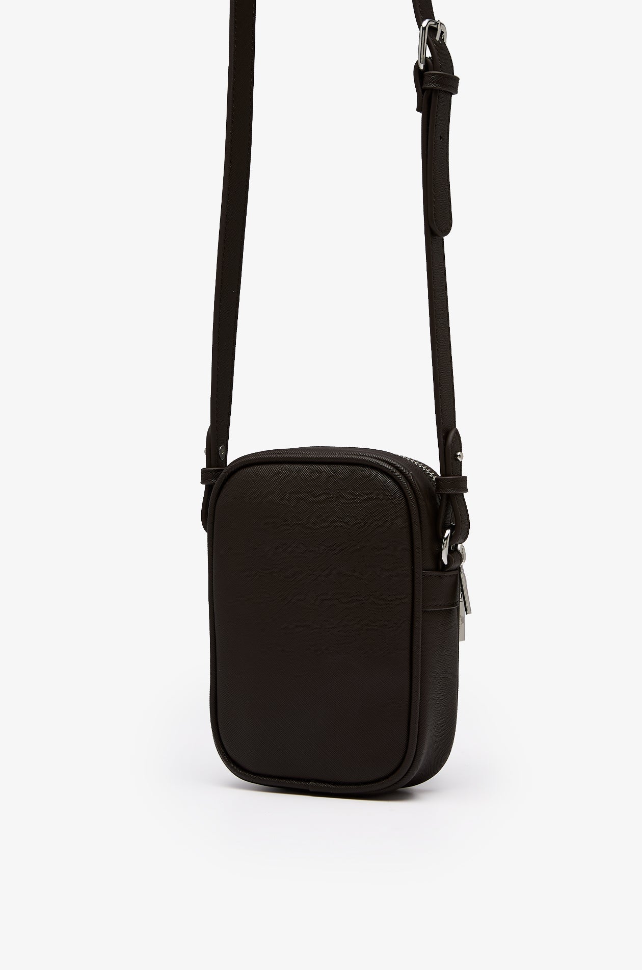 Leather Utility Crossbody Bag Dark Brown