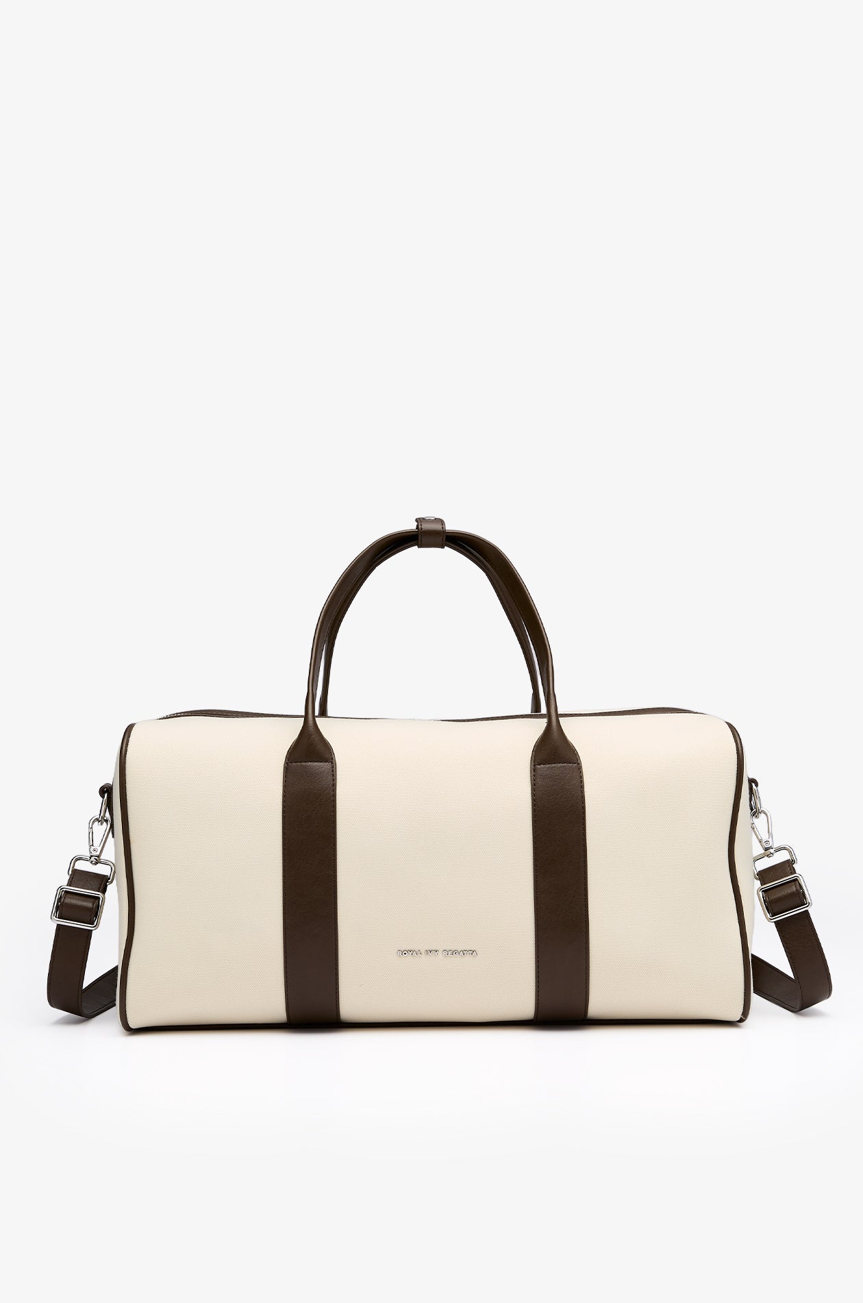 Leather Trim Gym Bag Beige