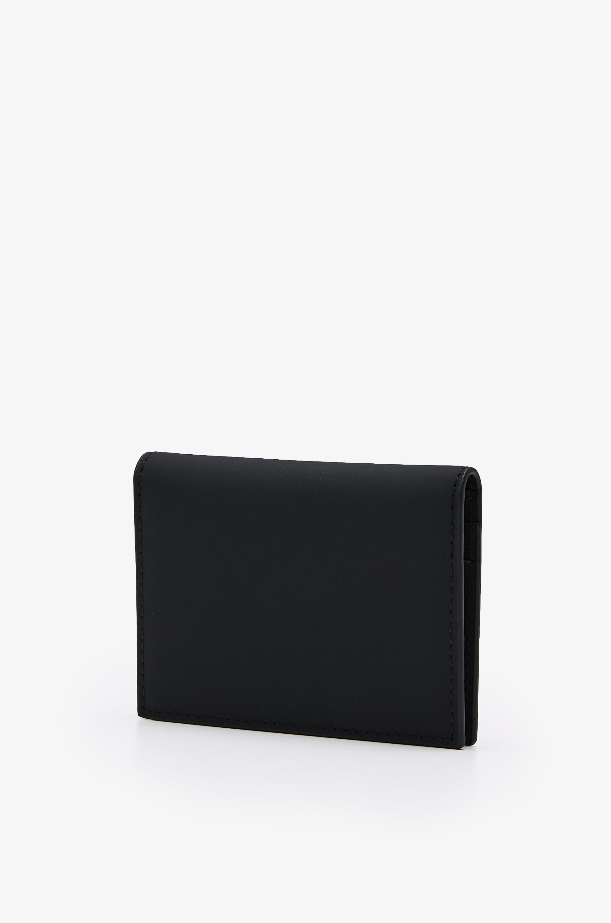Logo-Embossed Nubuck Leather Cardholder Wallet Black
