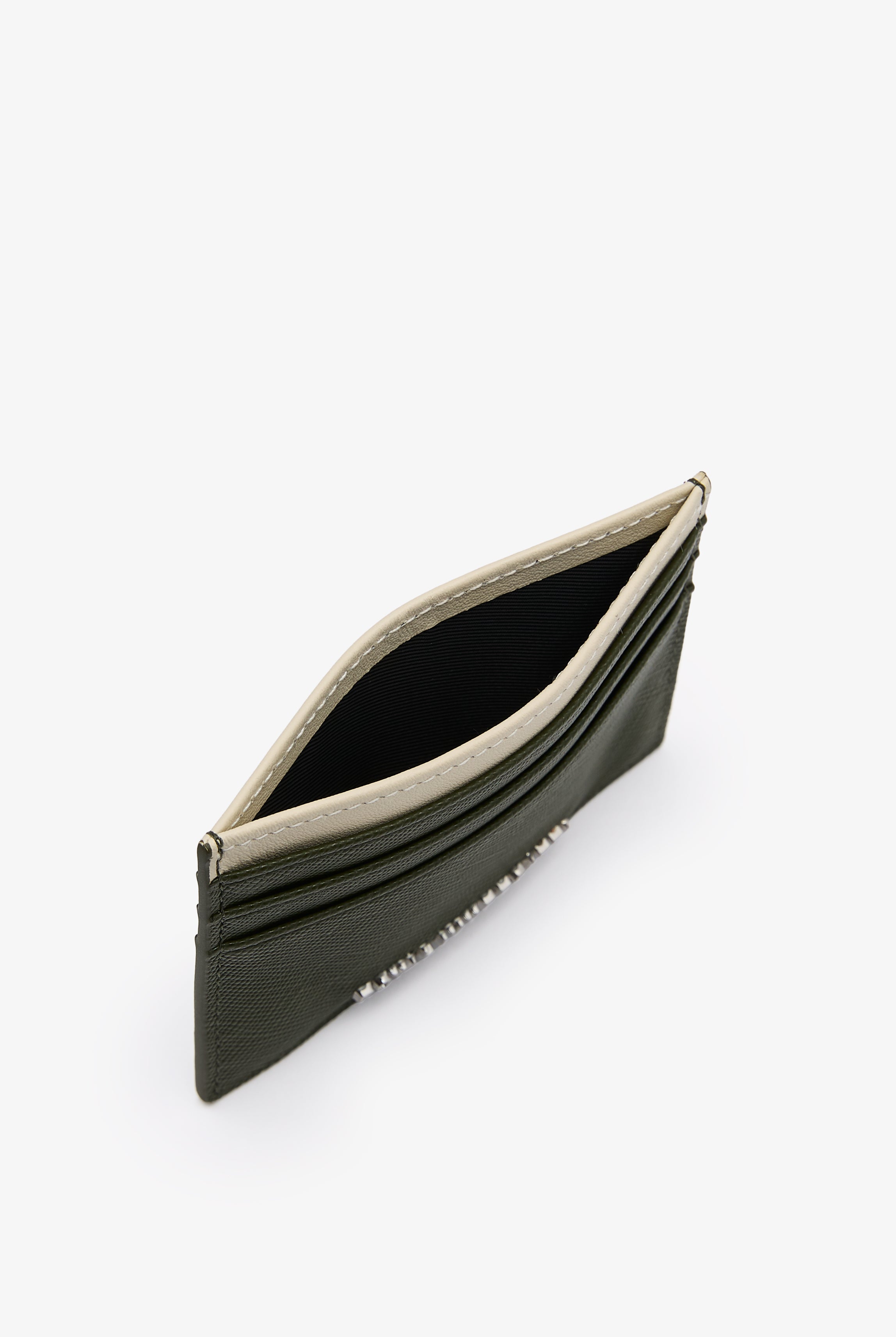 Saffiano Leather Slim Cardholder Dark Green