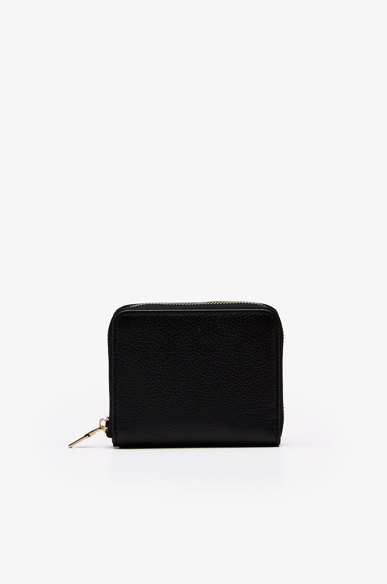 Zip-Around Leather Wallet Black