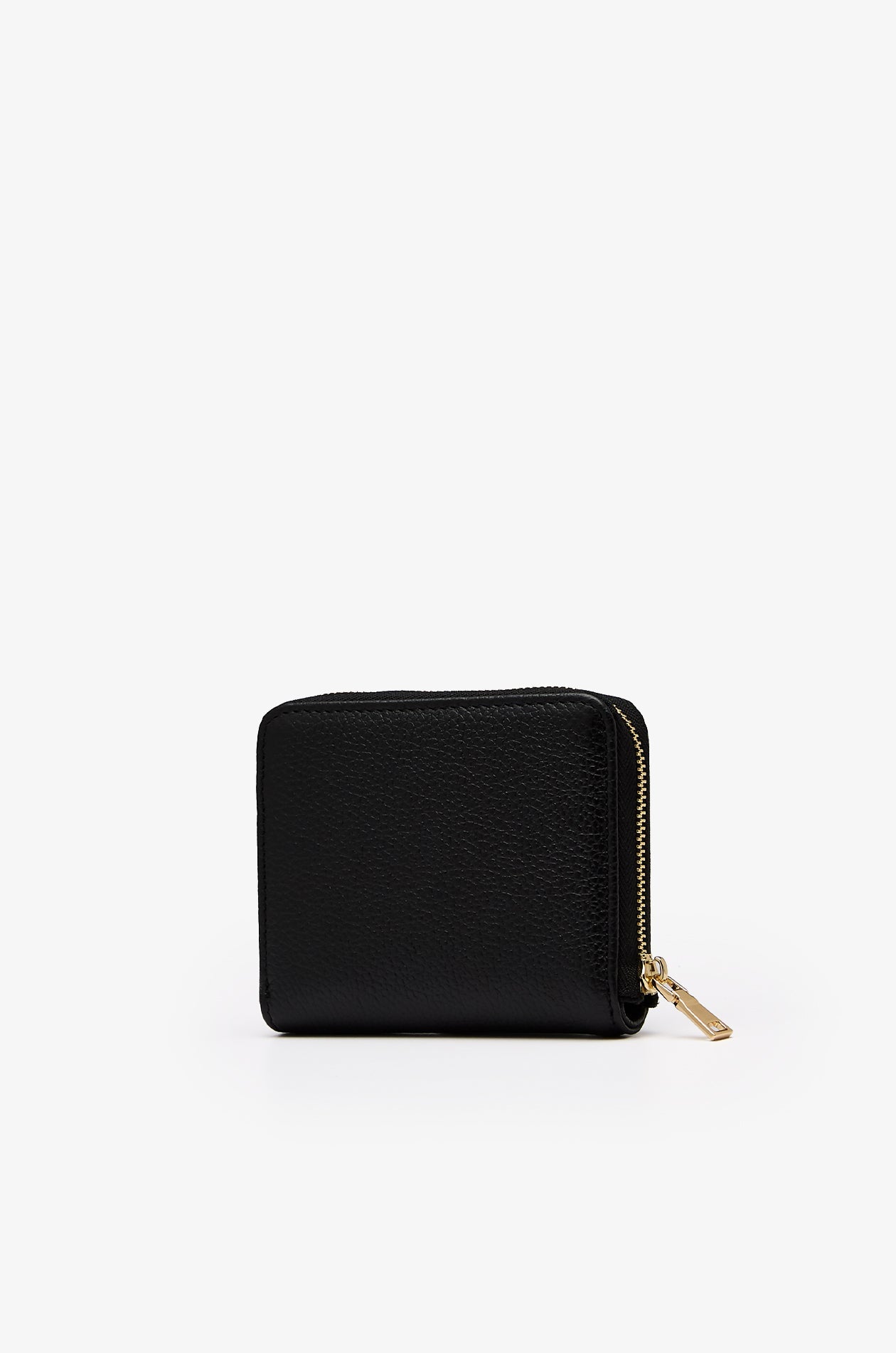 Zip-Around Leather Wallet Black