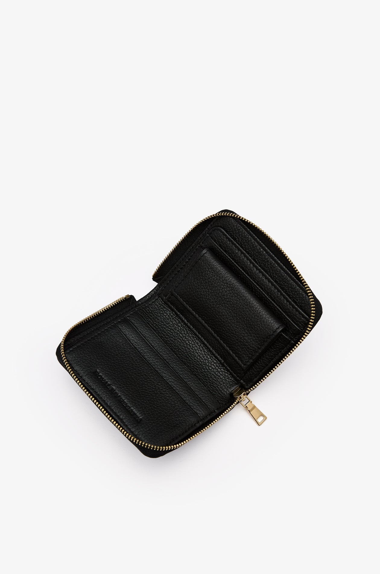 Zip-Around Leather Wallet Black