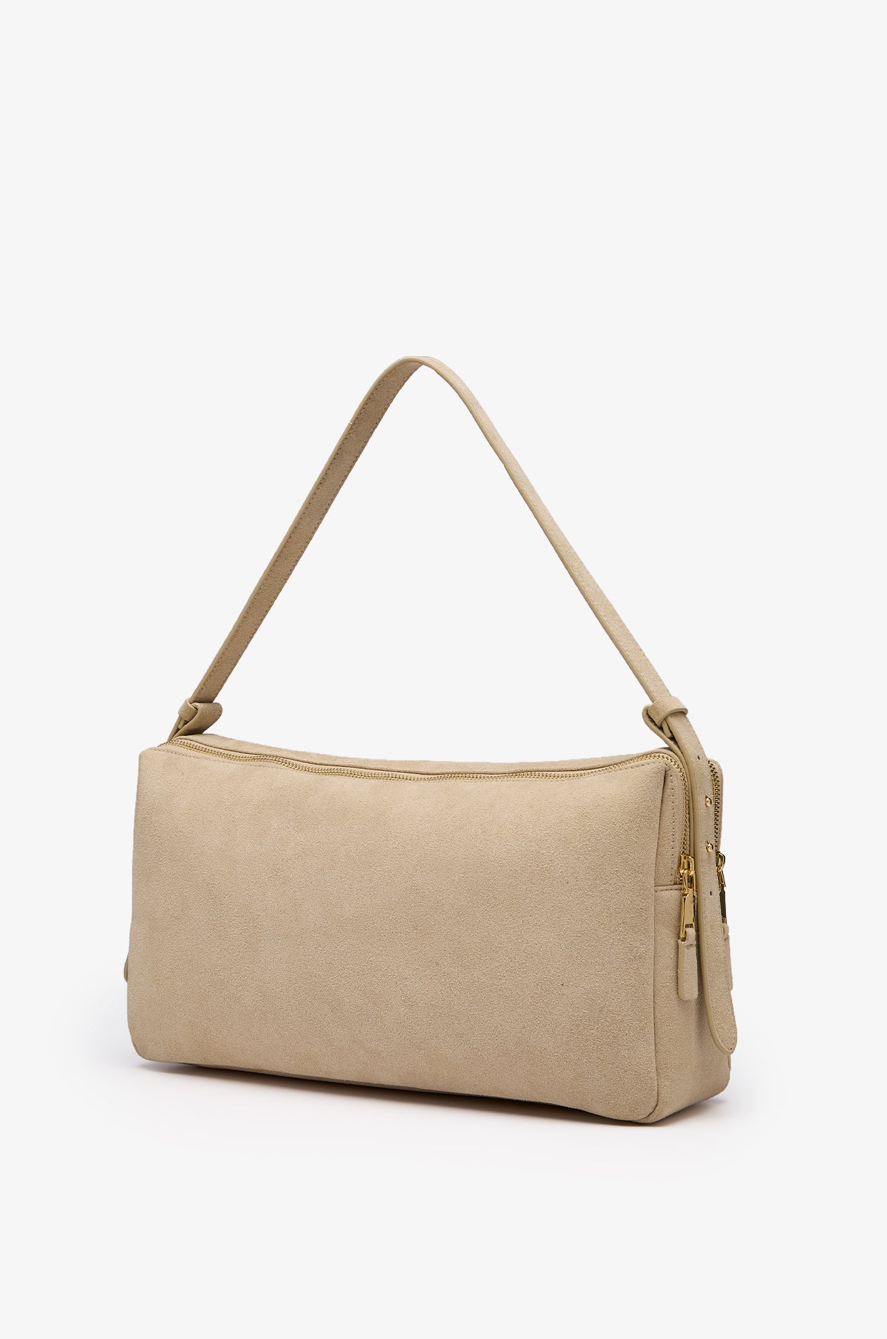 Suede Shoulder Bag Taupe