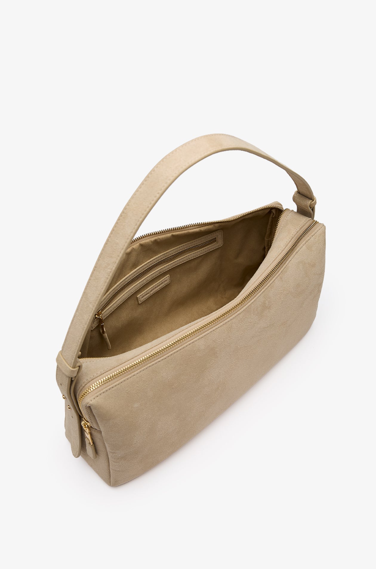 Suede Shoulder Bag Taupe