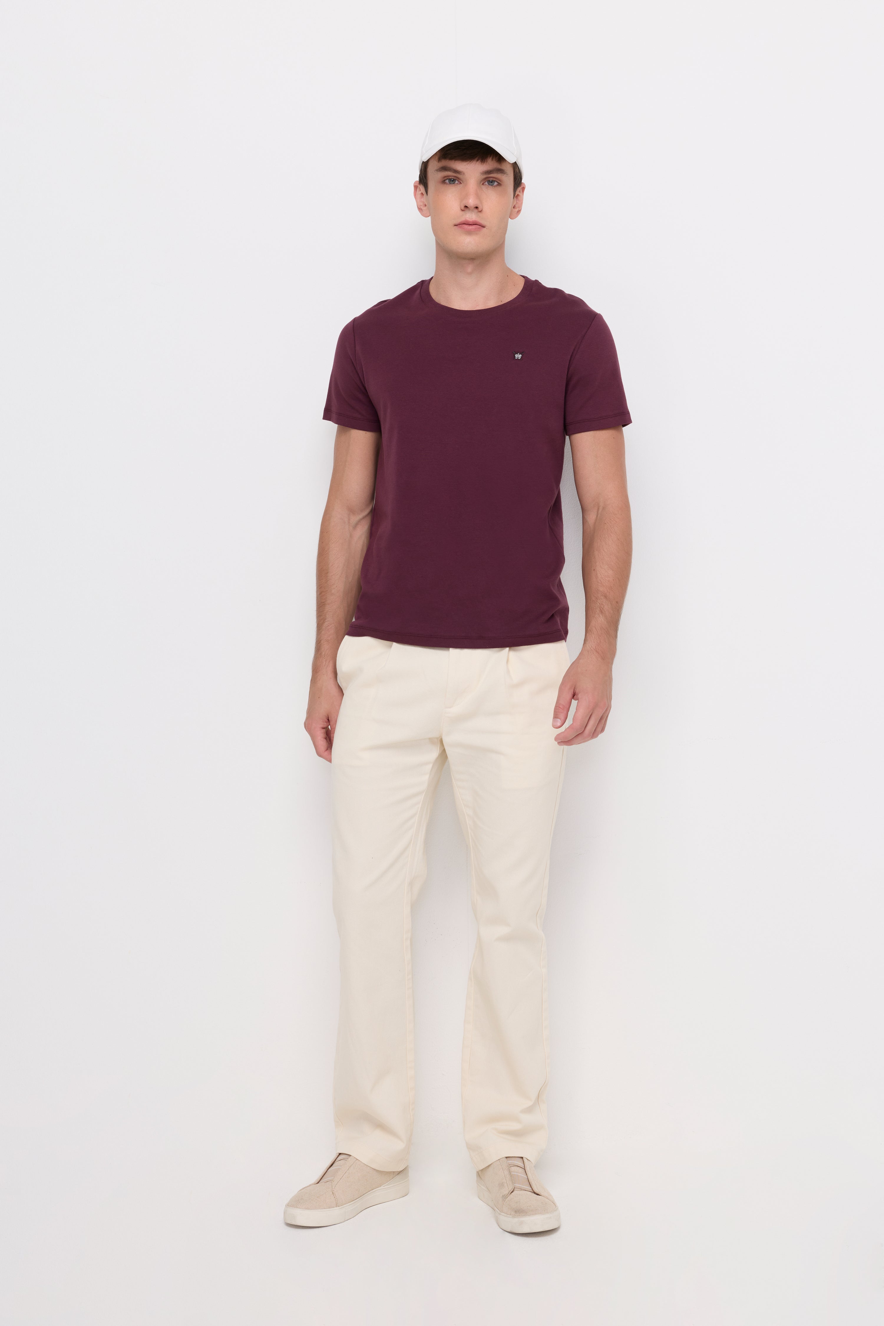Round Neck T-Shirt Cotton Jersey Dark Brown