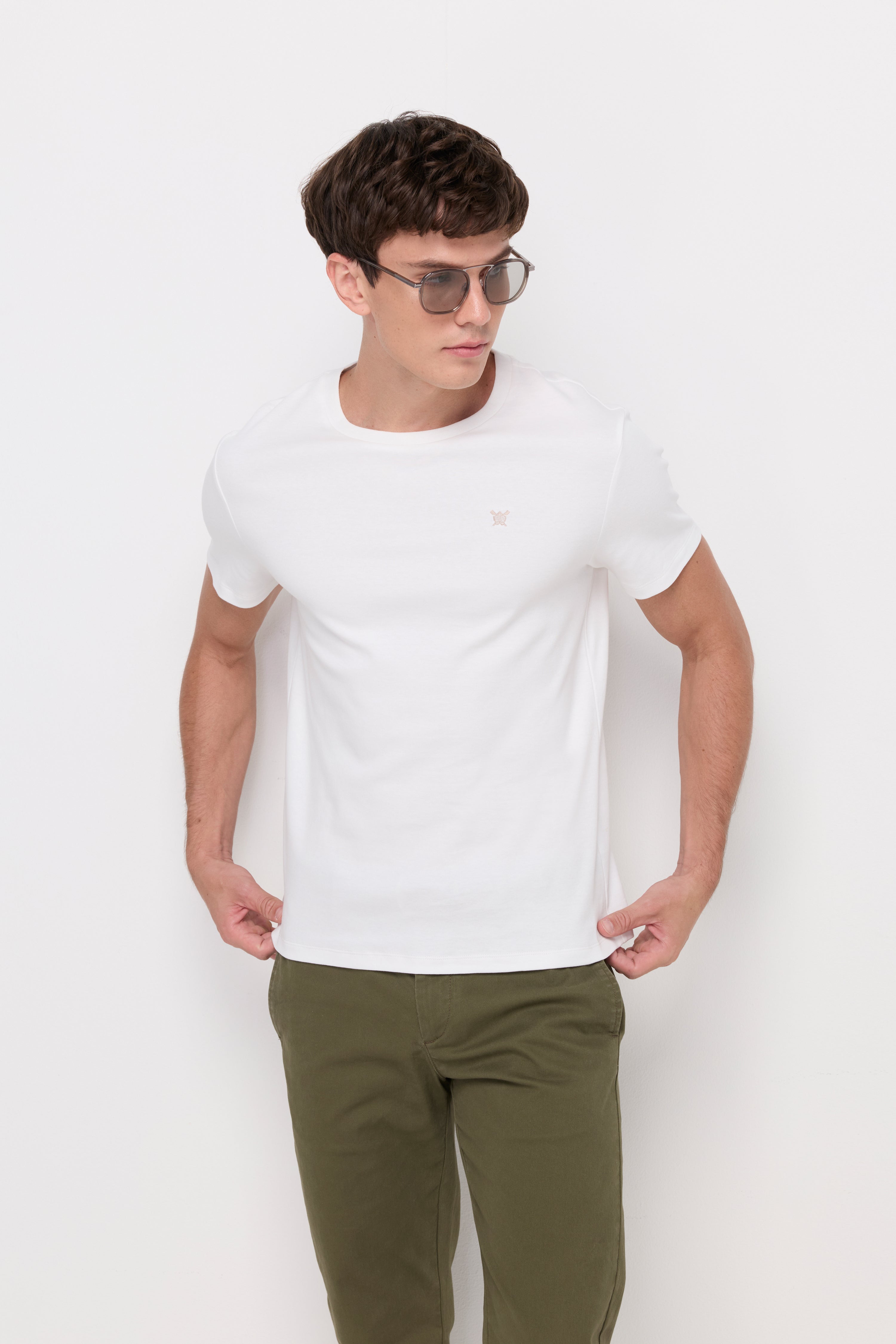 Round Neck T-Shirt Cotton Jersey Off-White
