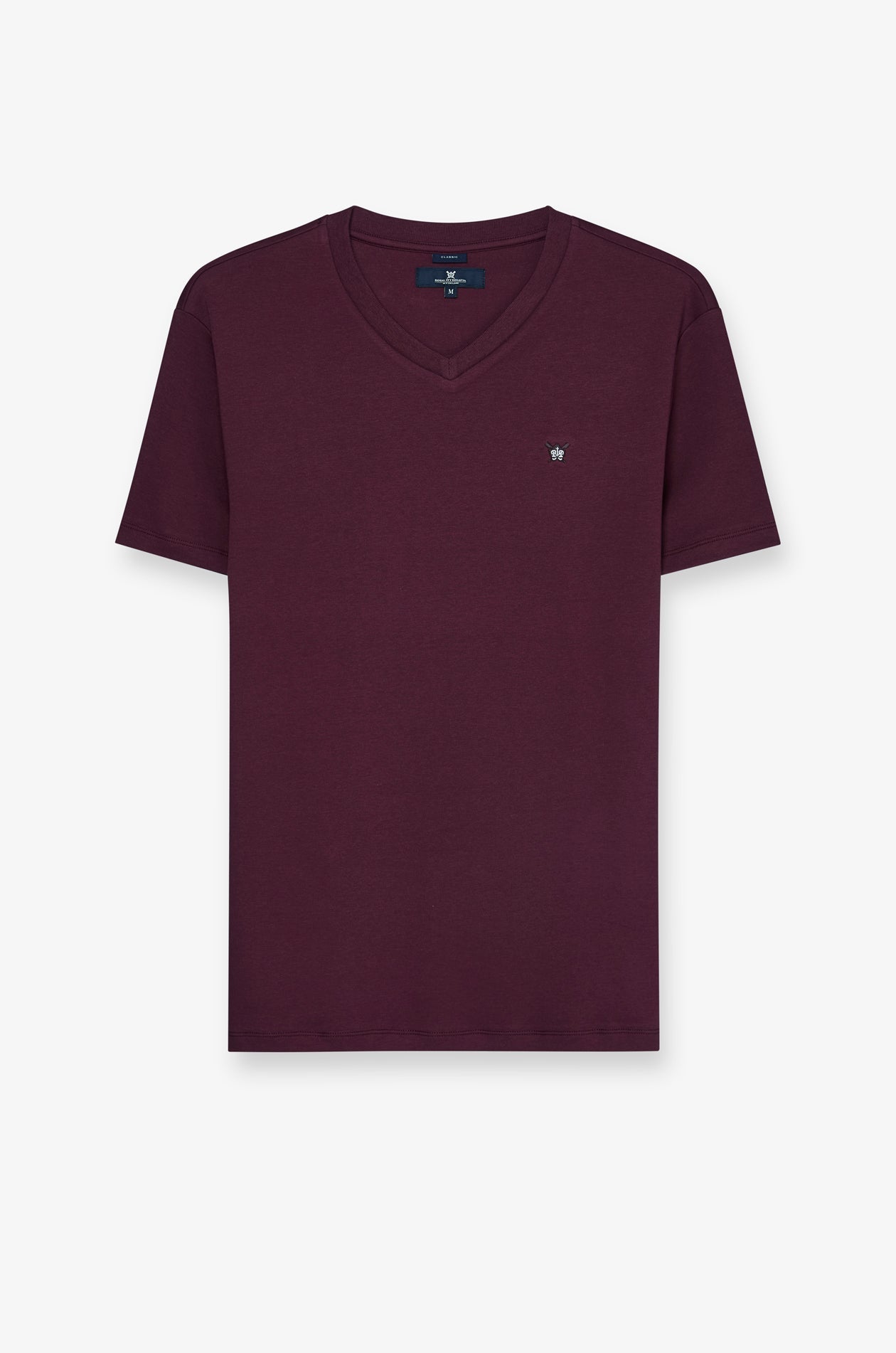 V Neck T-Shirt Cotton Jersey Brown
