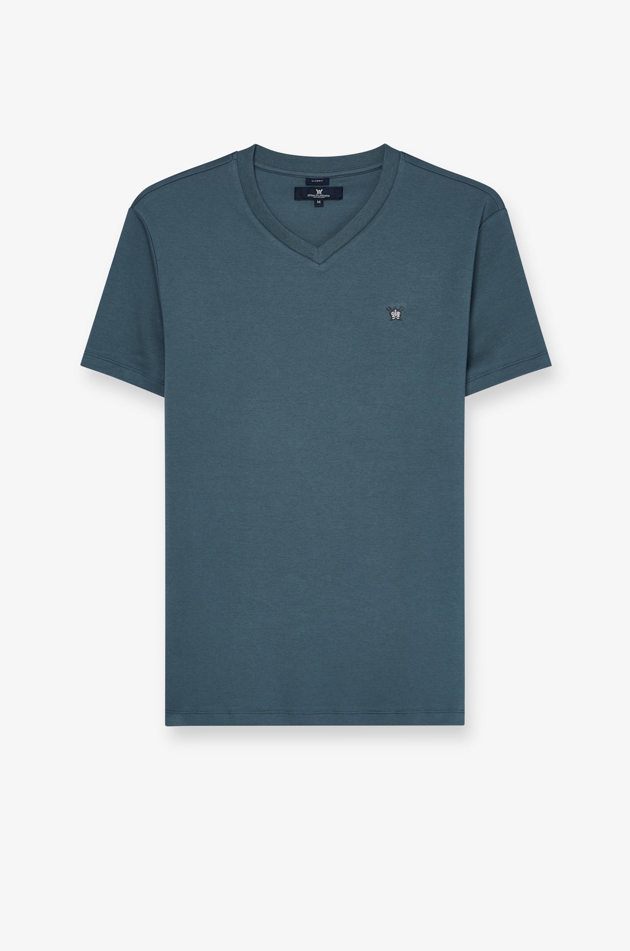 V Neck T-Shirt Cotton Jersey Dark Green