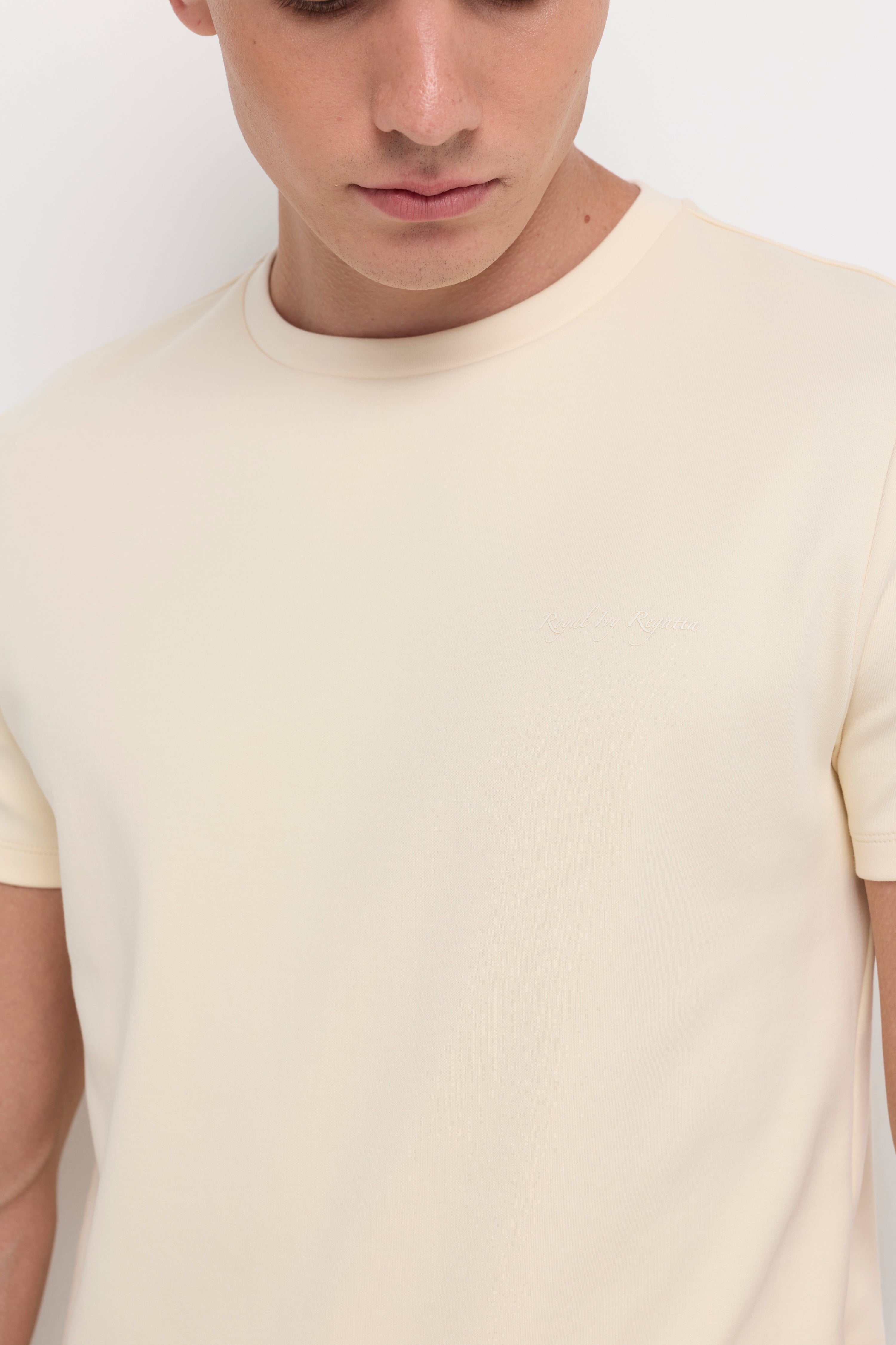 Cotton Short Sleeve Round Neck T-Shirt Off-White