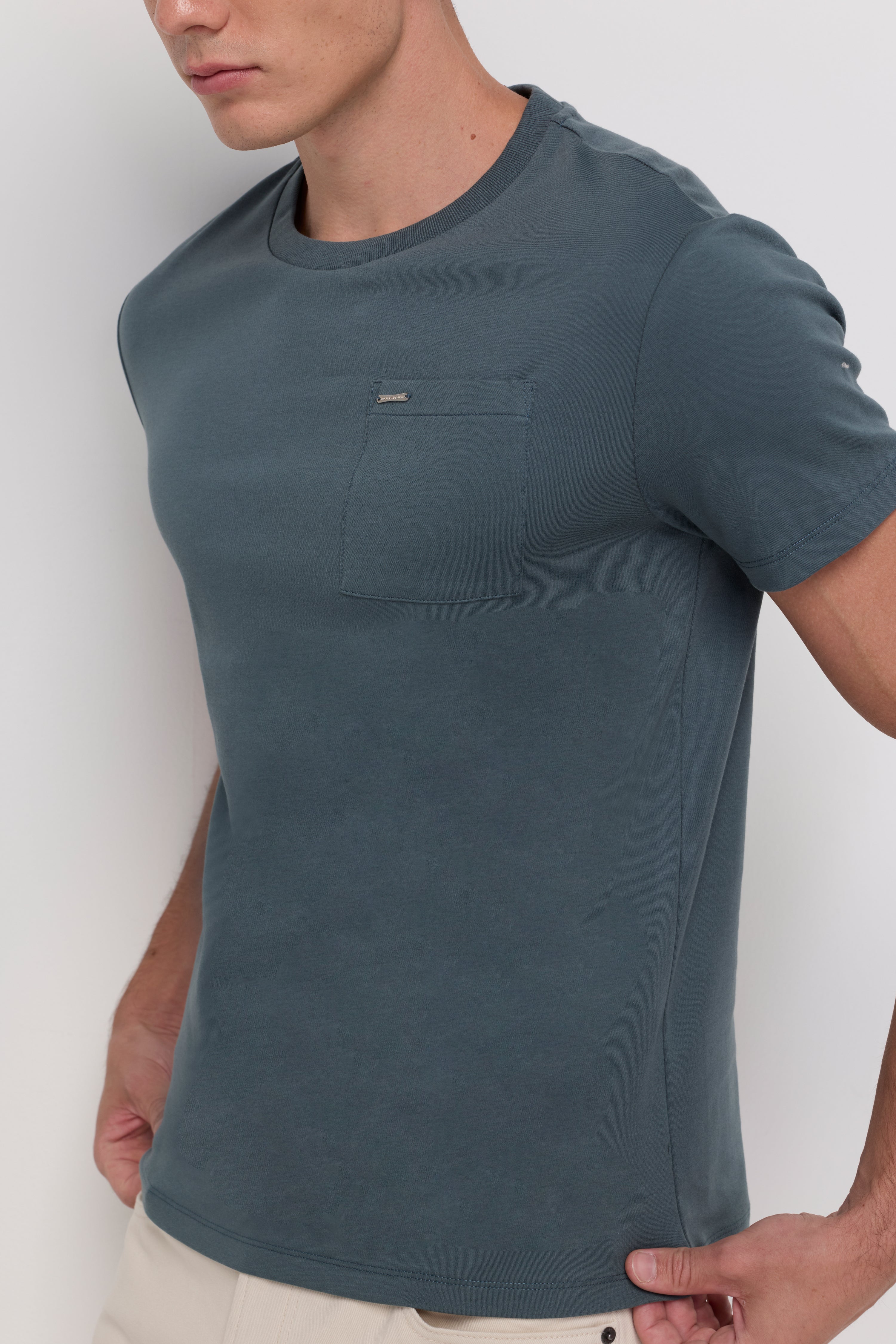 Round Neck Cotton T-Shirt Dark Green
