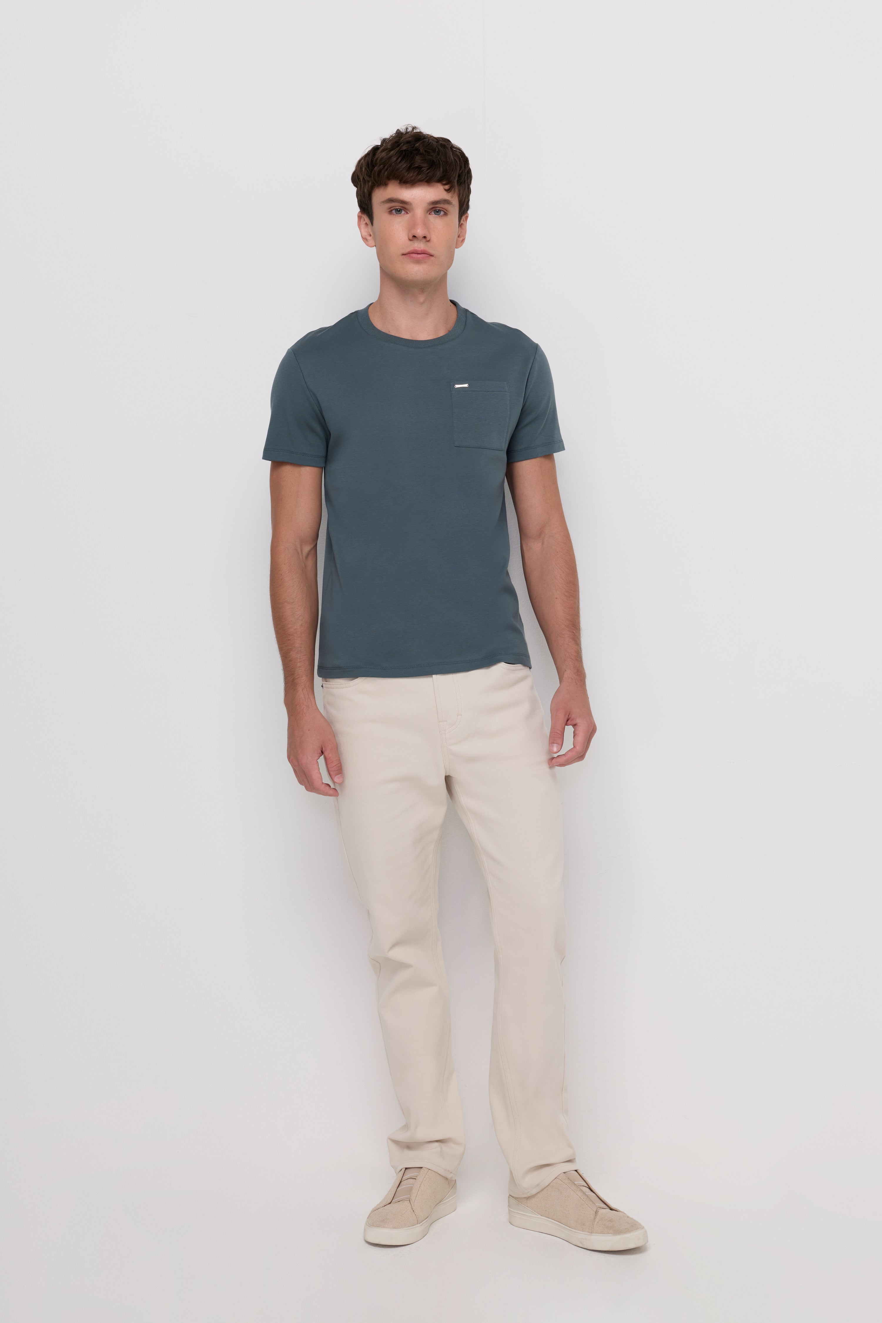 Round Neck Cotton T-Shirt Dark Green