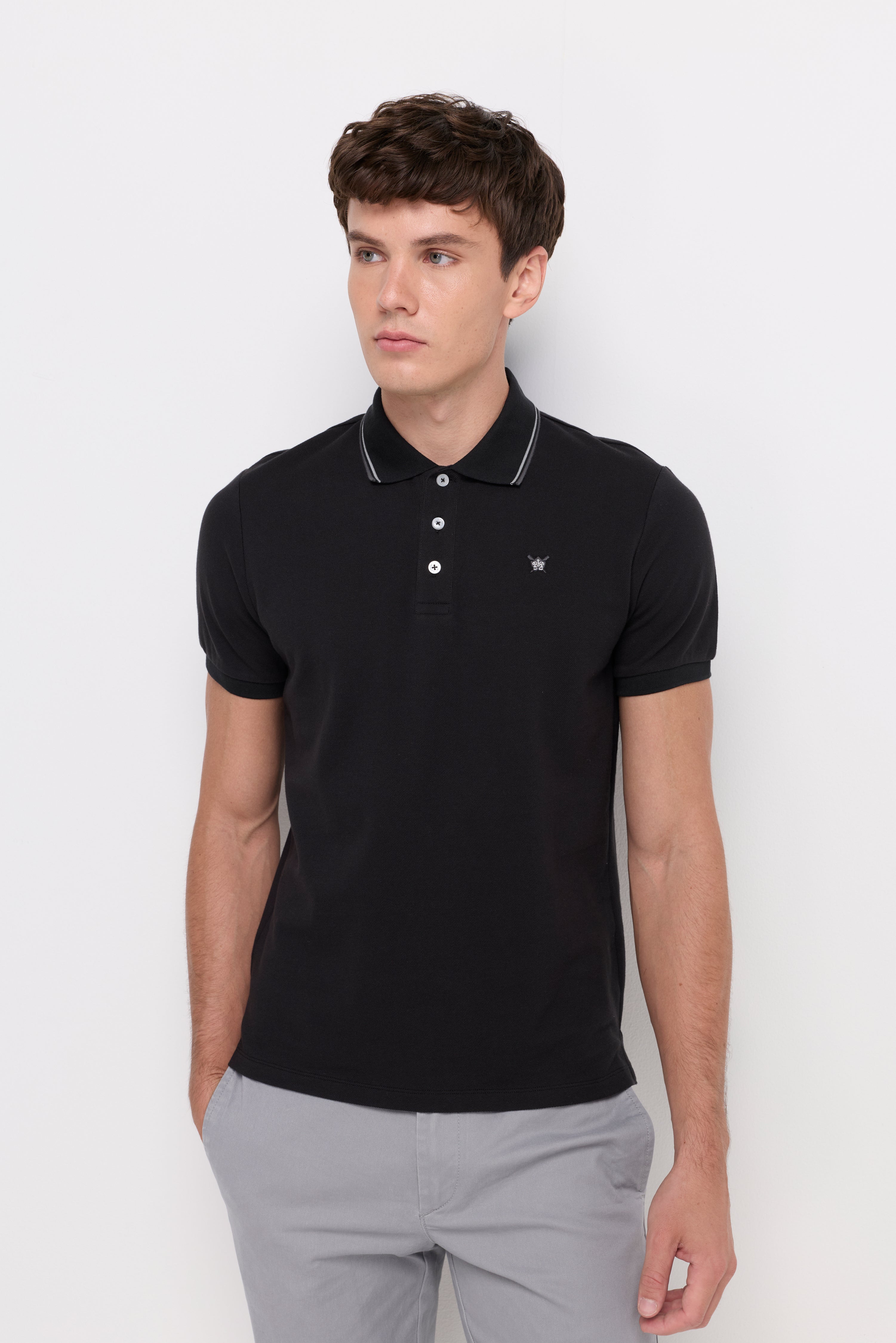 Pique Short Sleeve Polo Black