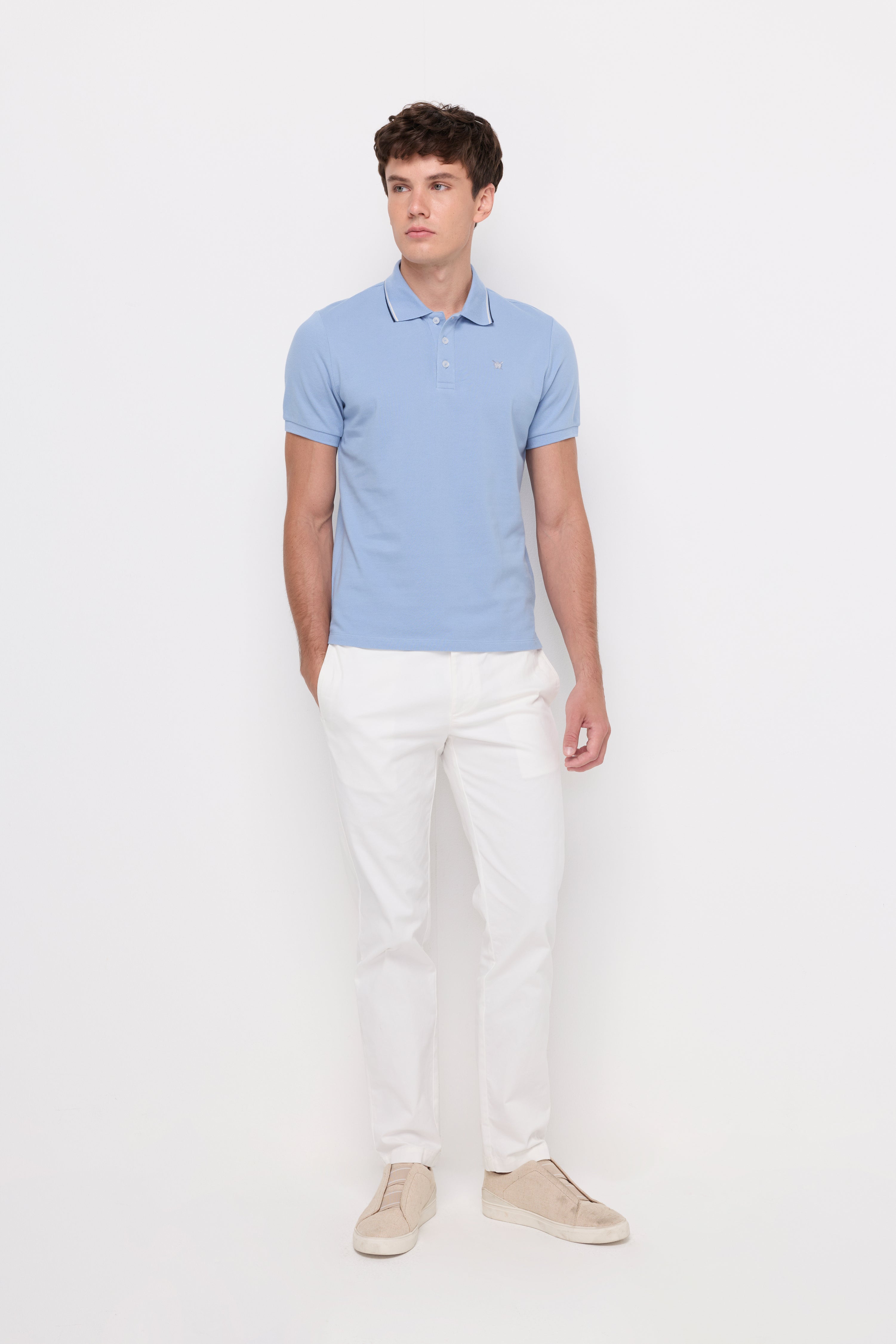 Pique Short Sleeve Polo Light Blue