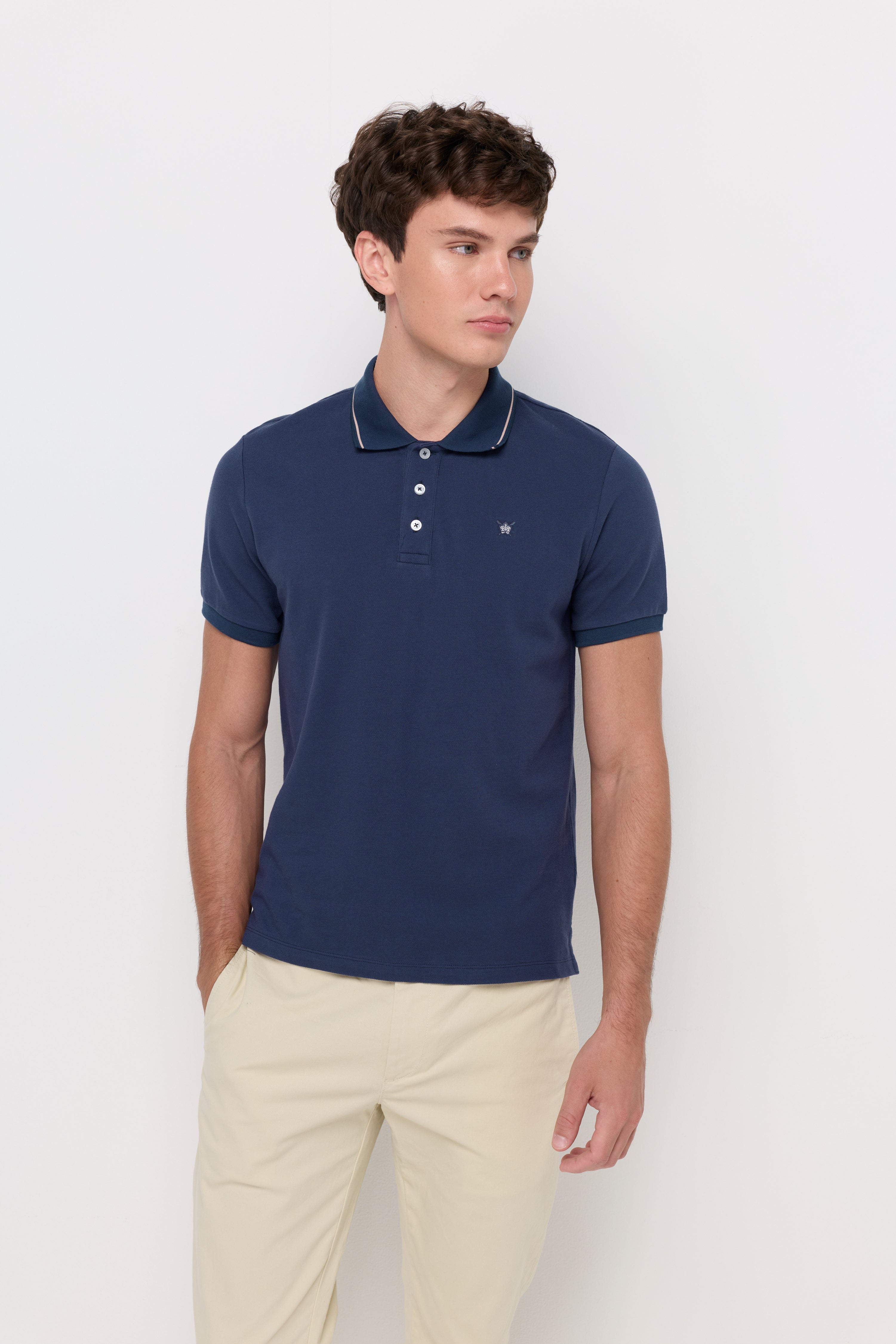 Pique Short Sleeve Polo Navy