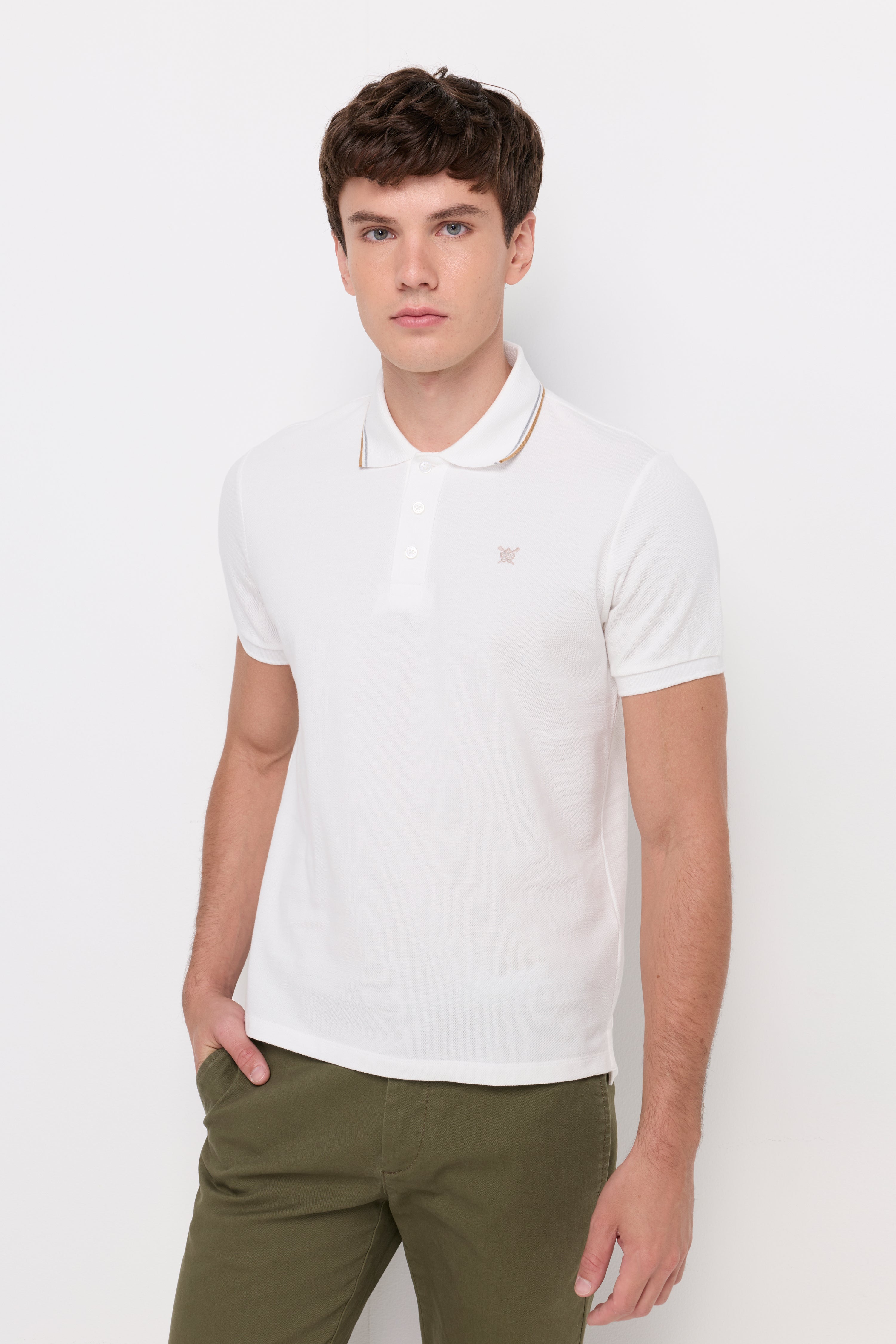 Pique Short Sleeve Polo Off-White