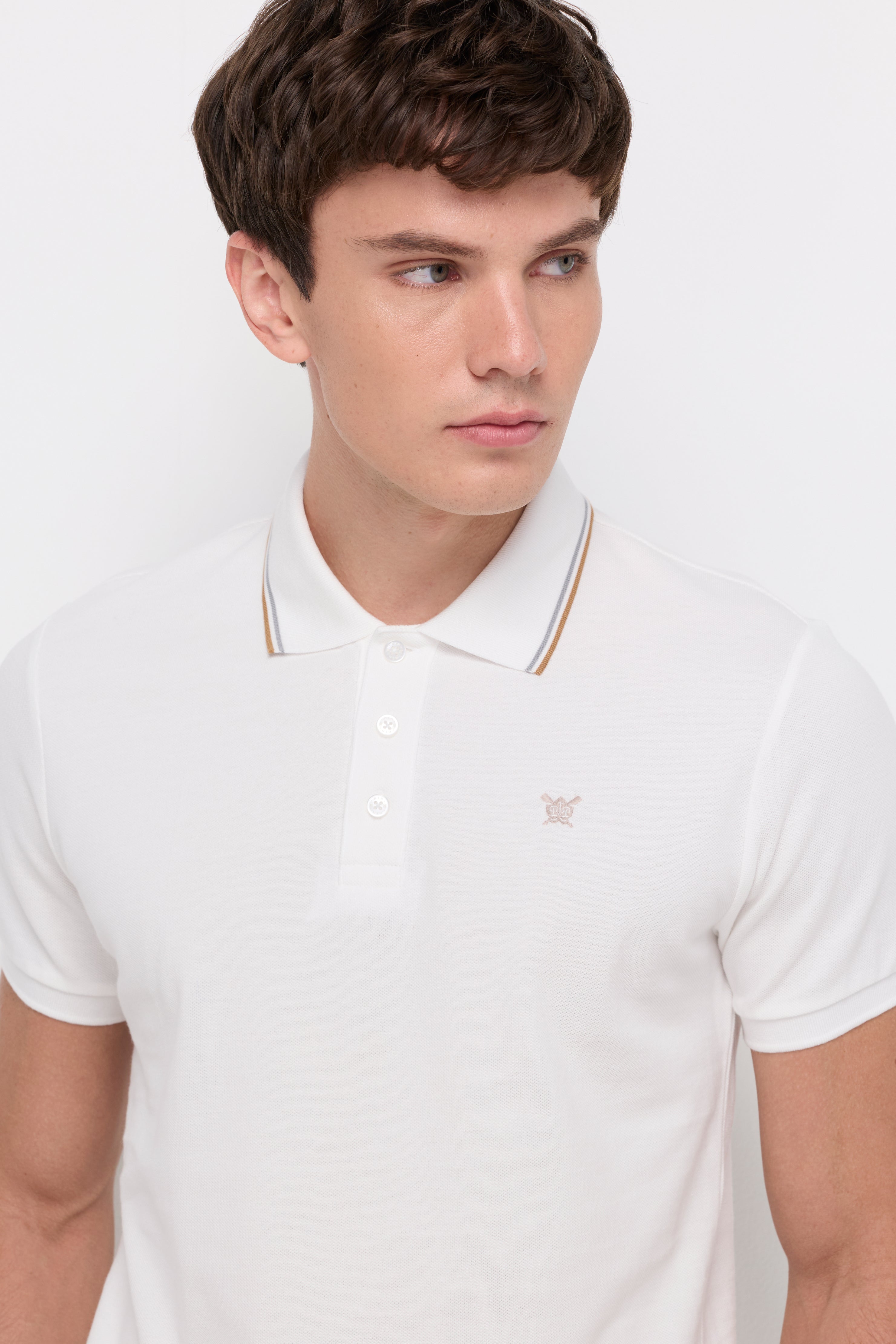 Pique Short Sleeve Polo Off-White