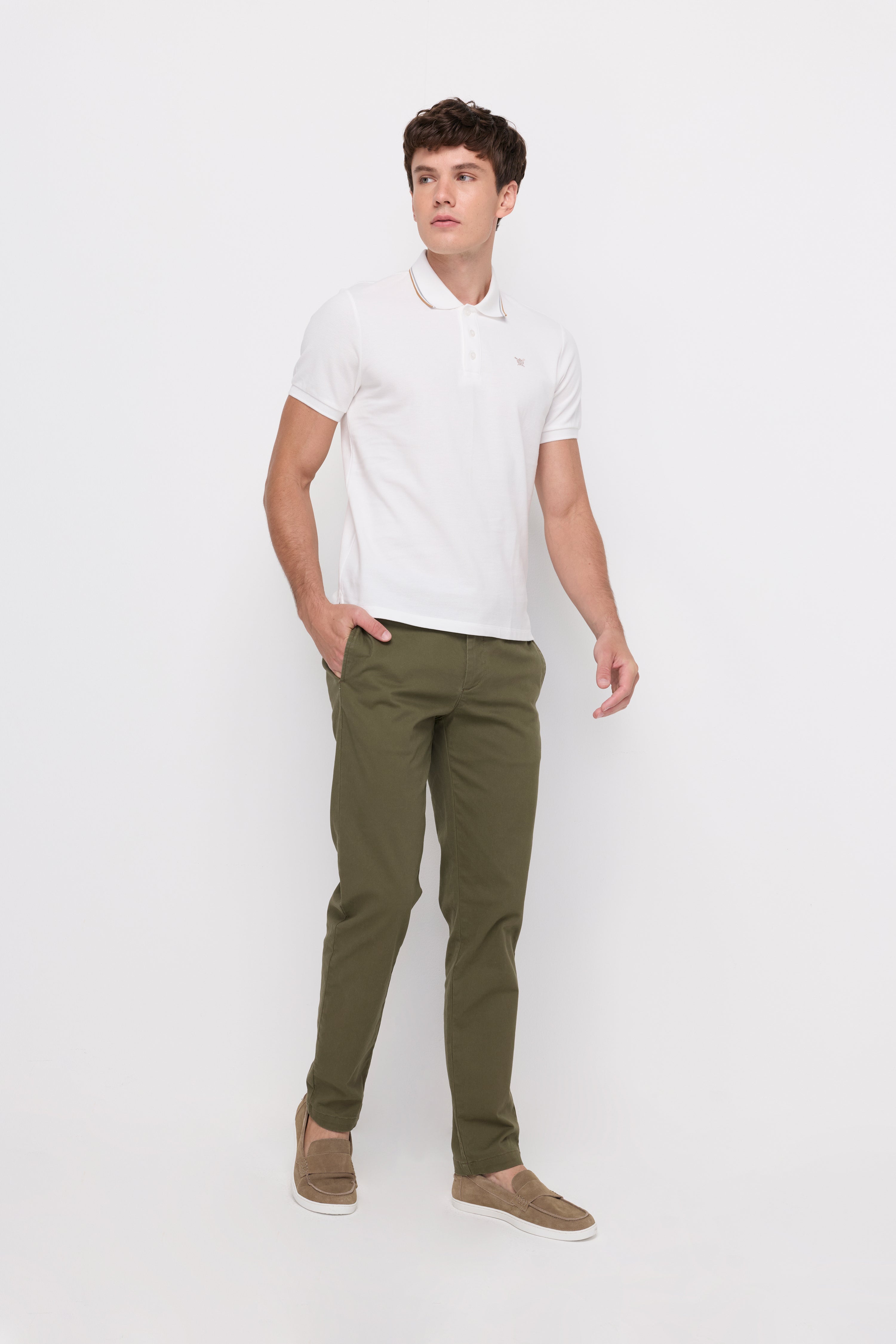 Pique Short Sleeve Polo Off-White