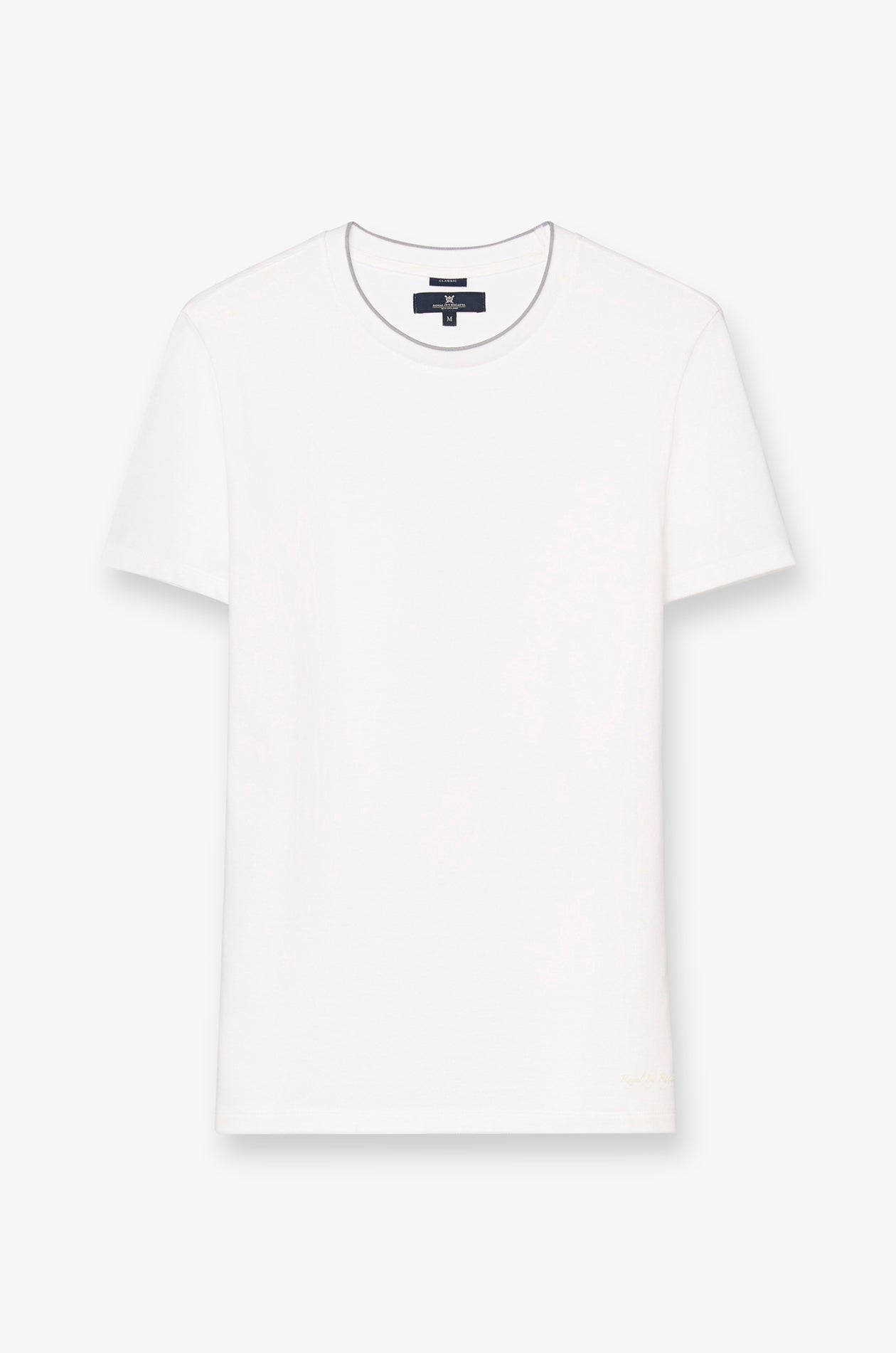 Pique Short Sleeve Round Neck T-Shirt Off-White