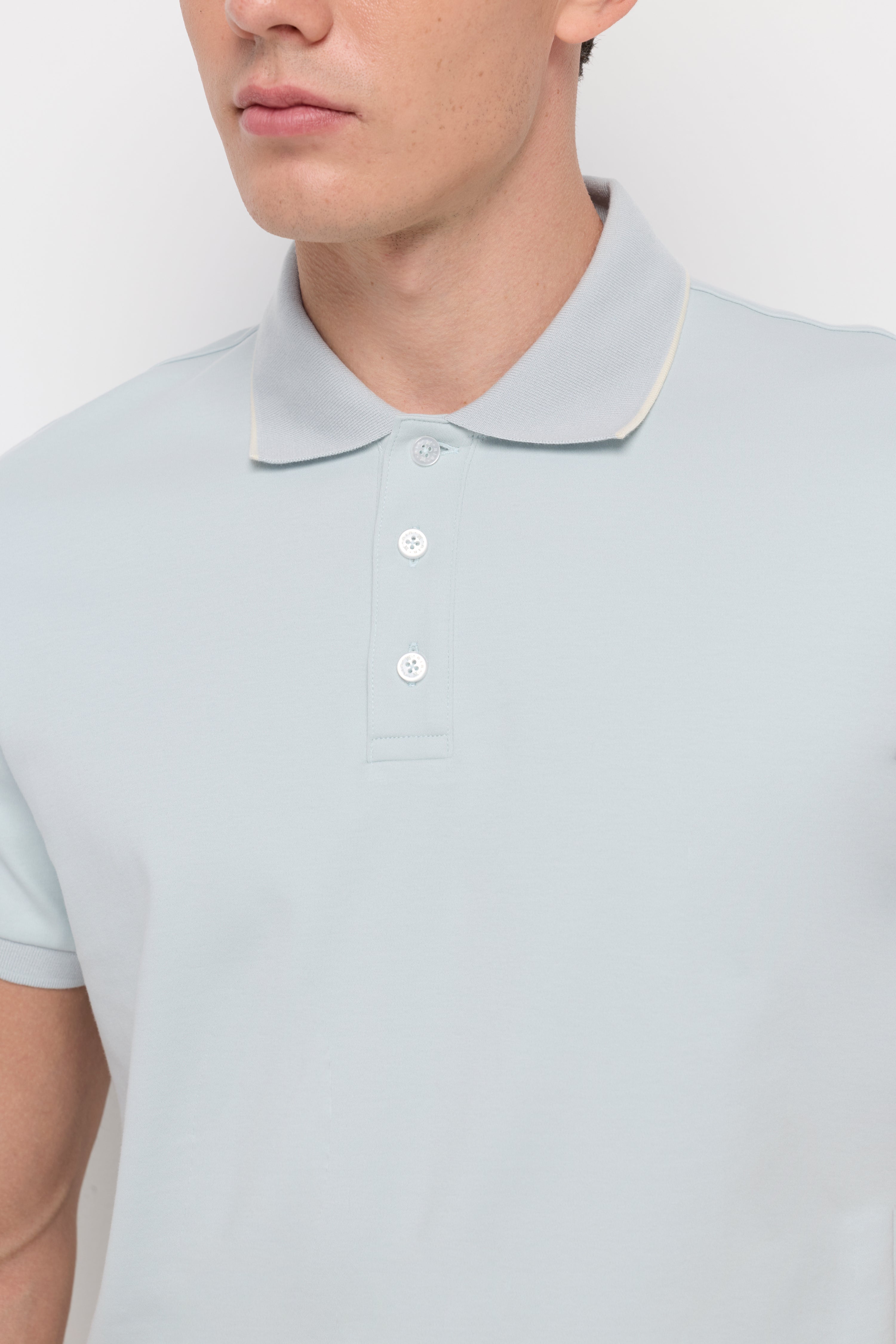 Jersey Polo Shirt Light Blue