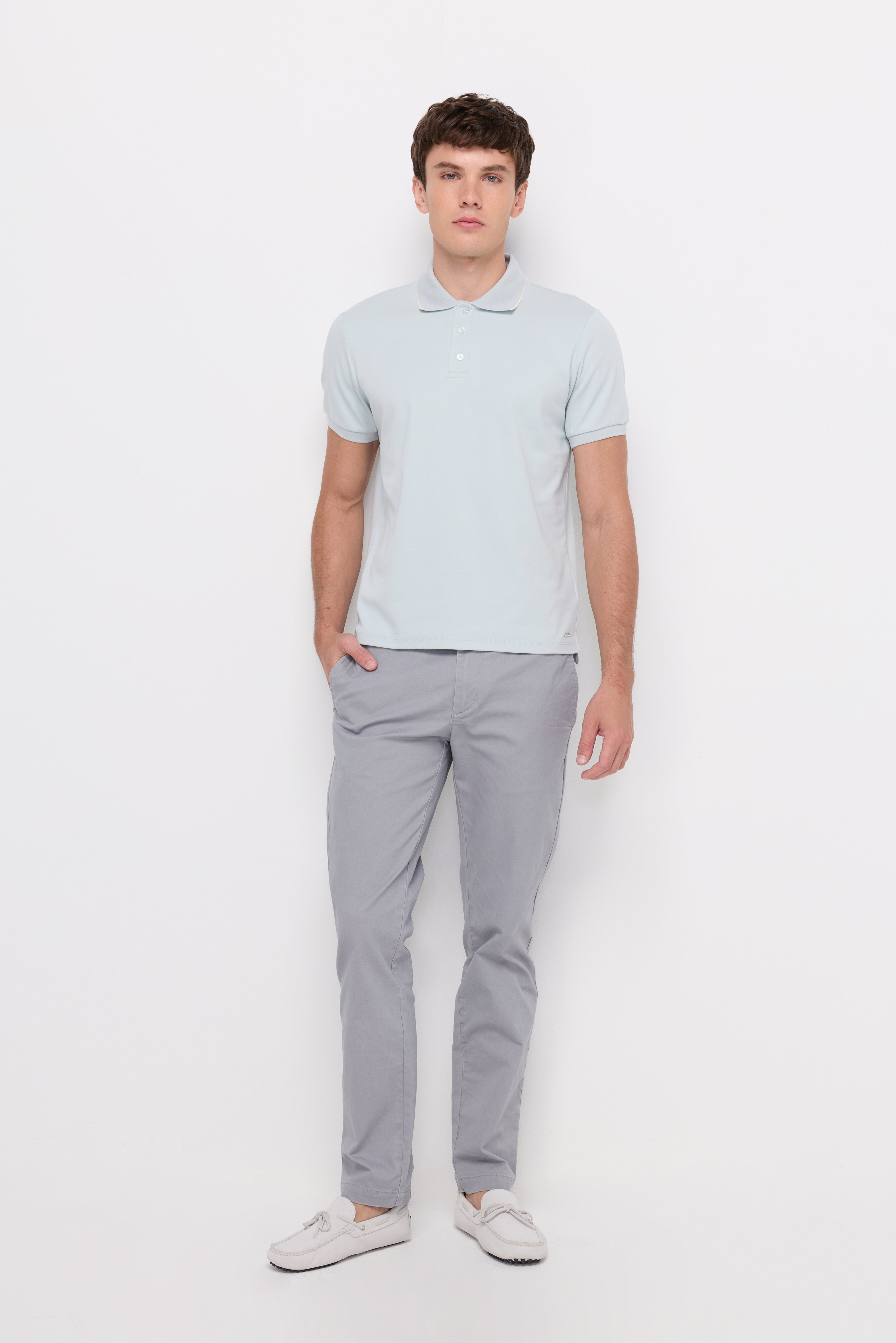 Jersey Polo Shirt Light Blue