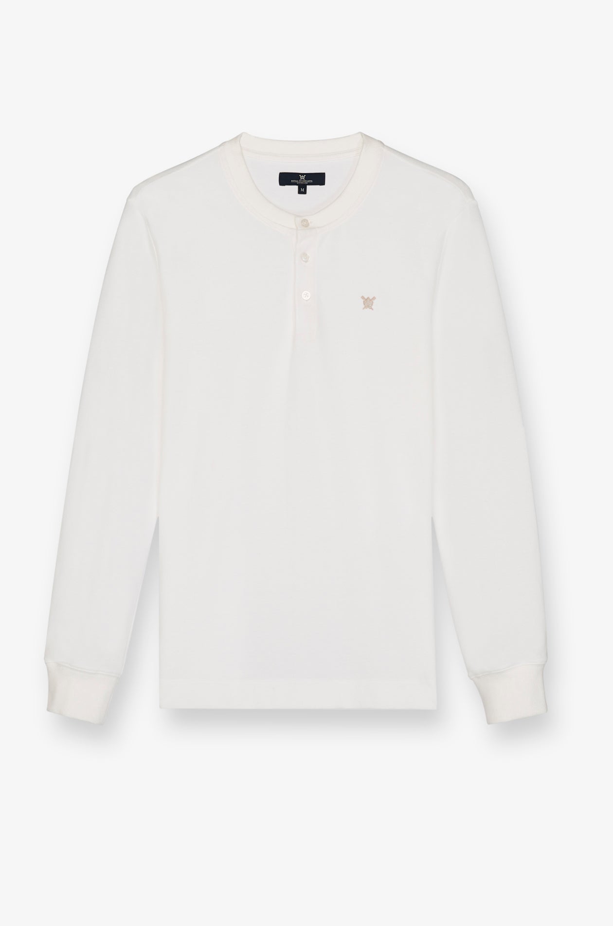 Pique Long Sleeve Round Neck T-Shirt Off-White