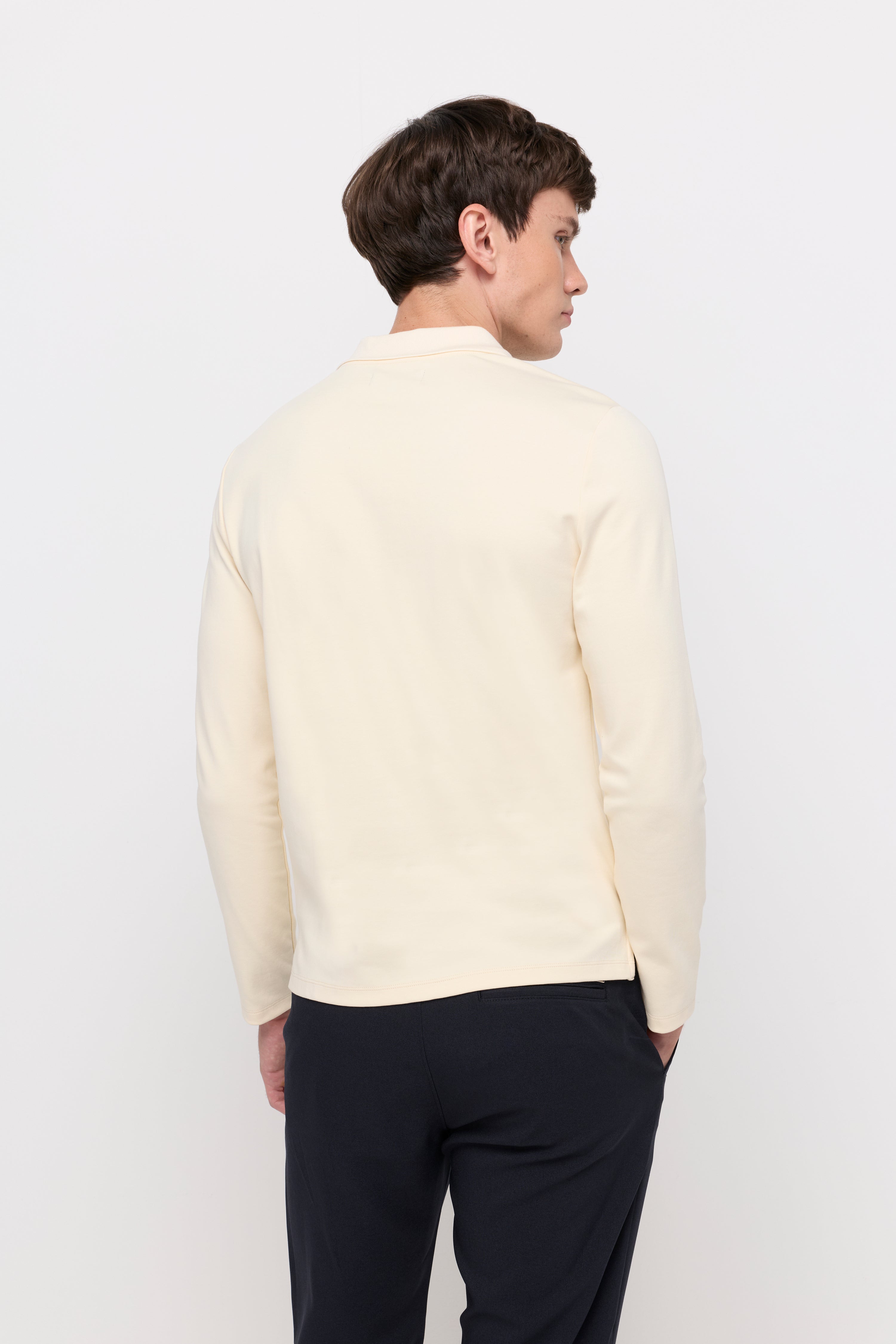 Jersey Polo Lone Sleeve Shirt Cream
