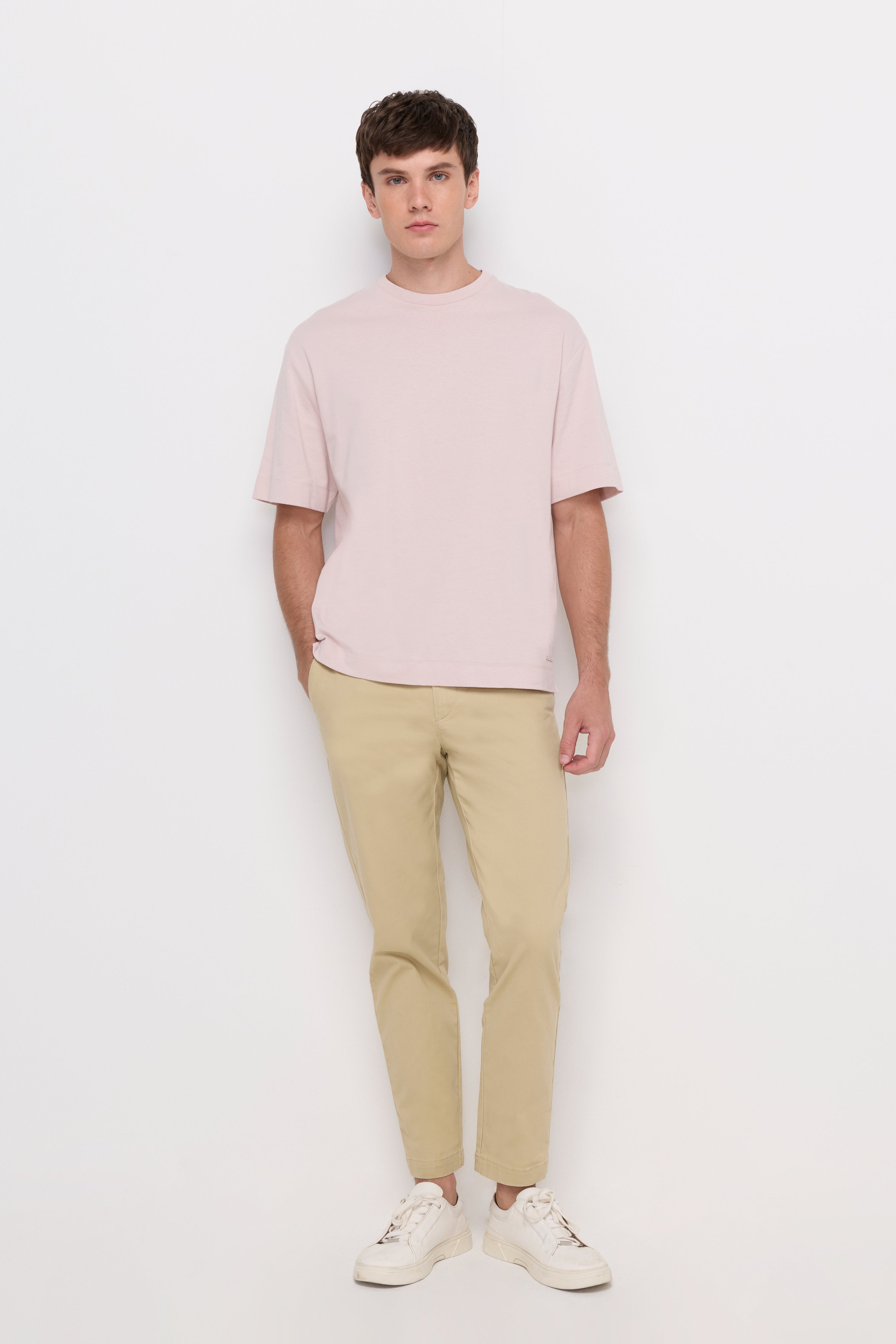 Premium Essential Crew Neck T-Shirt Light Pink