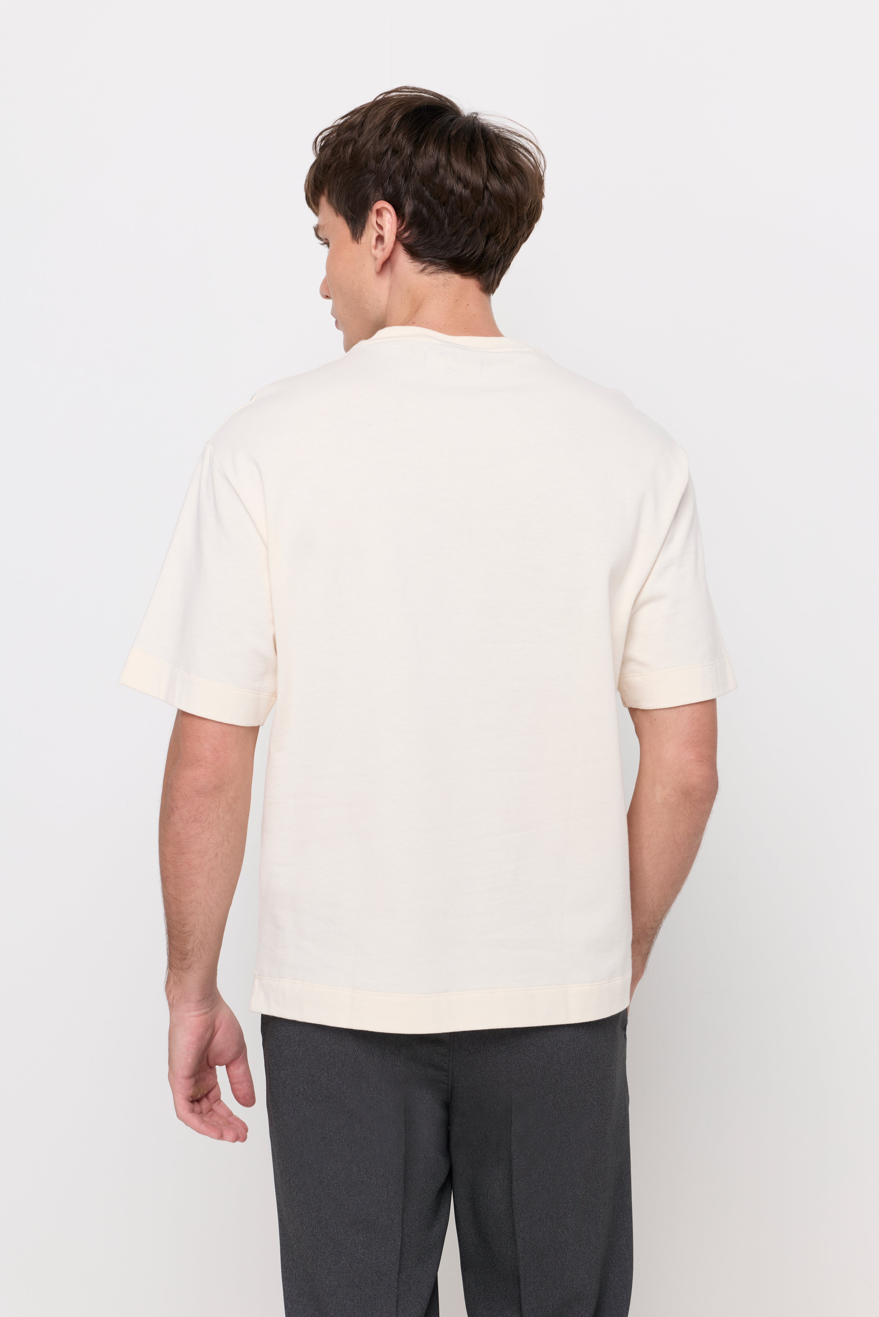 Premium Essential Crew Neck T-Shirt Cream