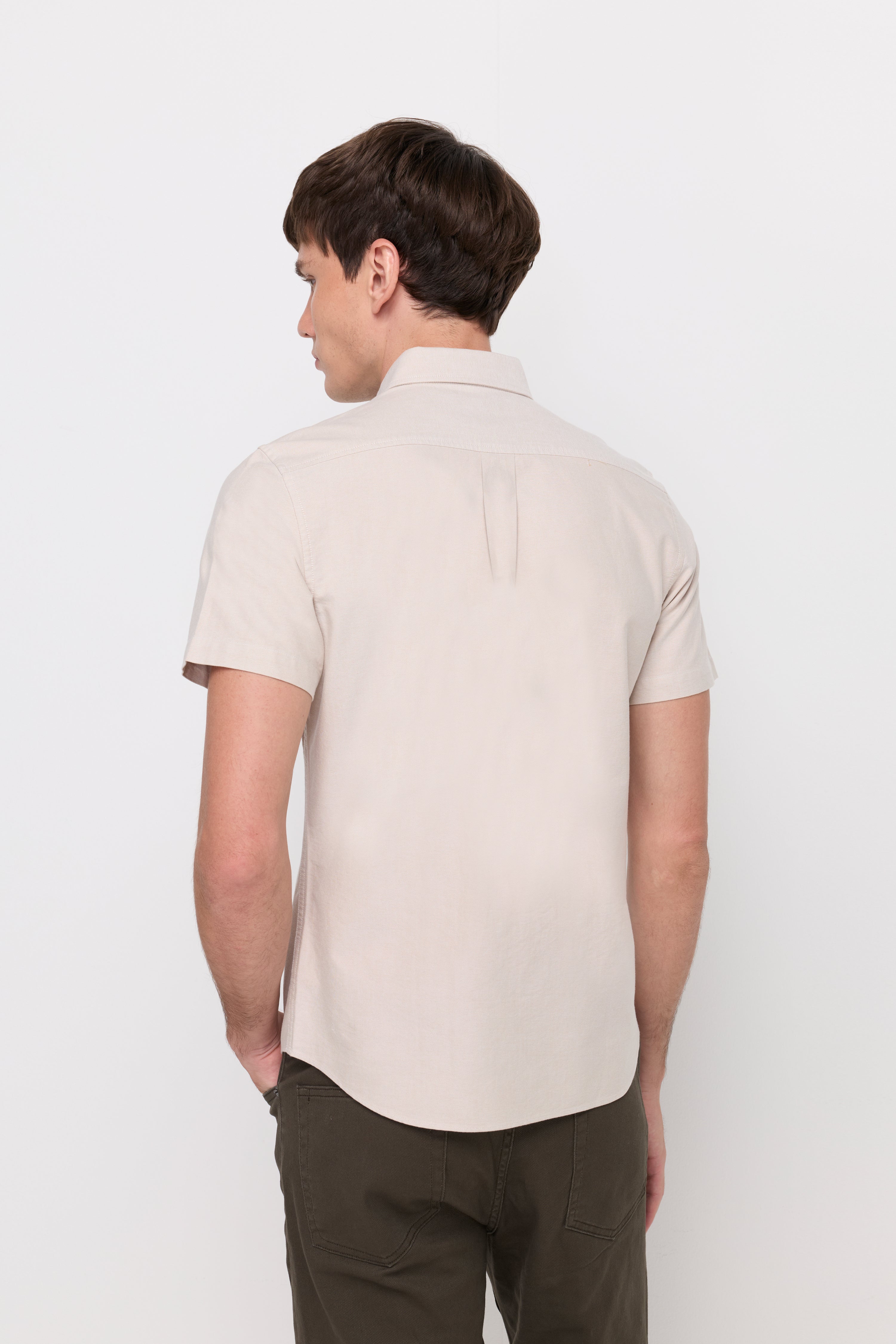 Oxford Short Sleeve Shirt Beige