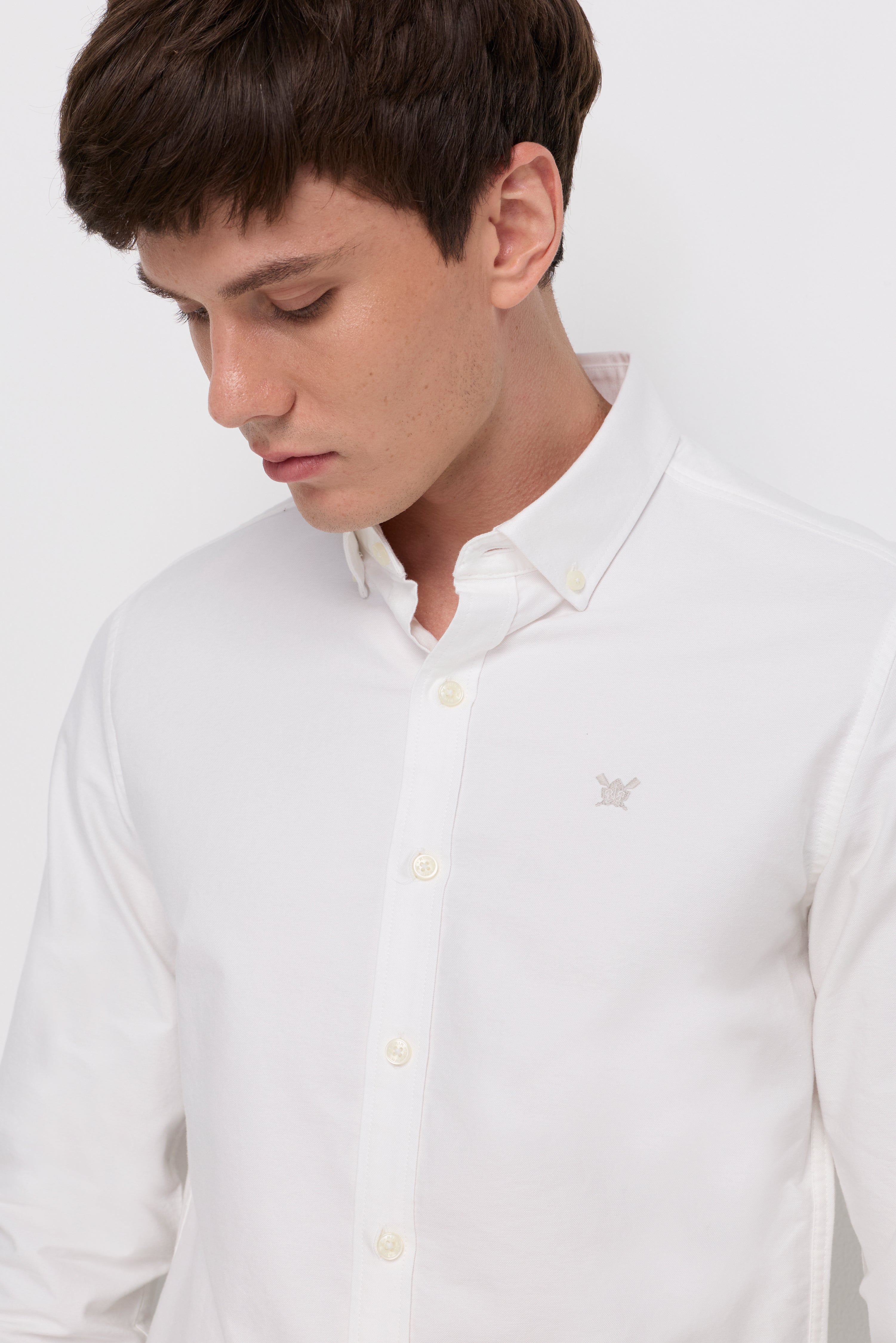 Signature Oxford Button-Down Shirt Off-White