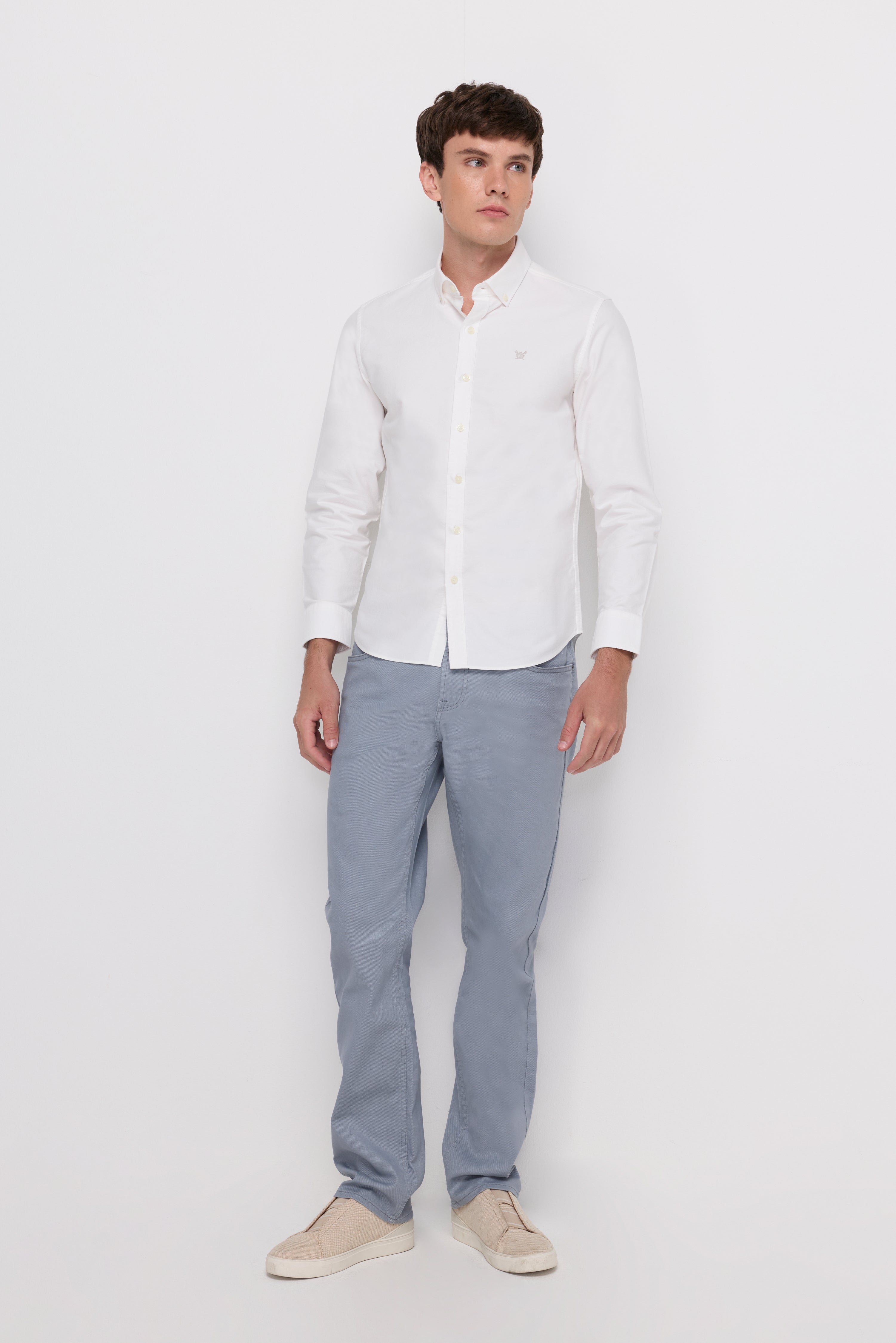 Signature Oxford Button-Down Shirt Off-White