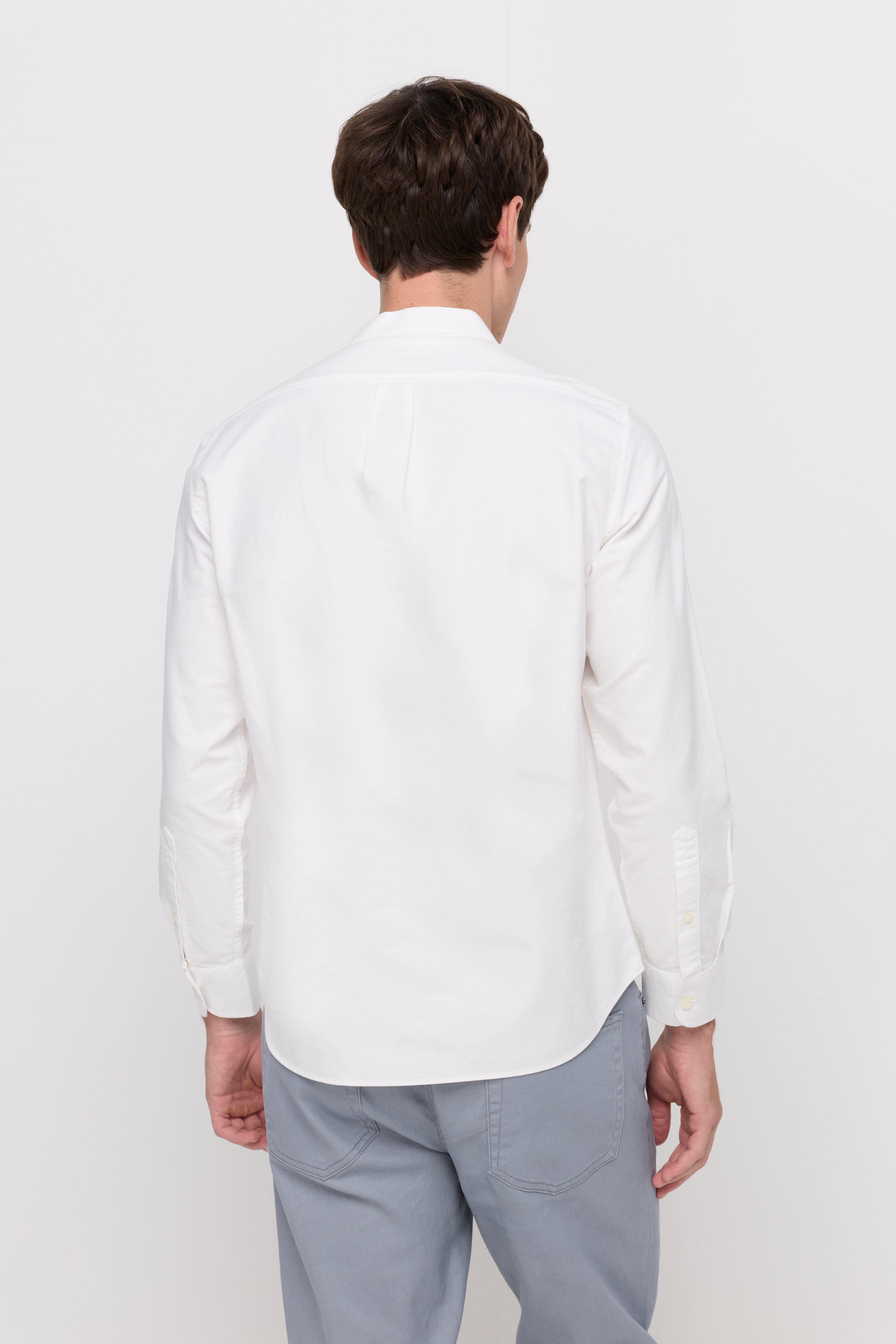 Long Sleeve Shirt Chinese Collar Off-White