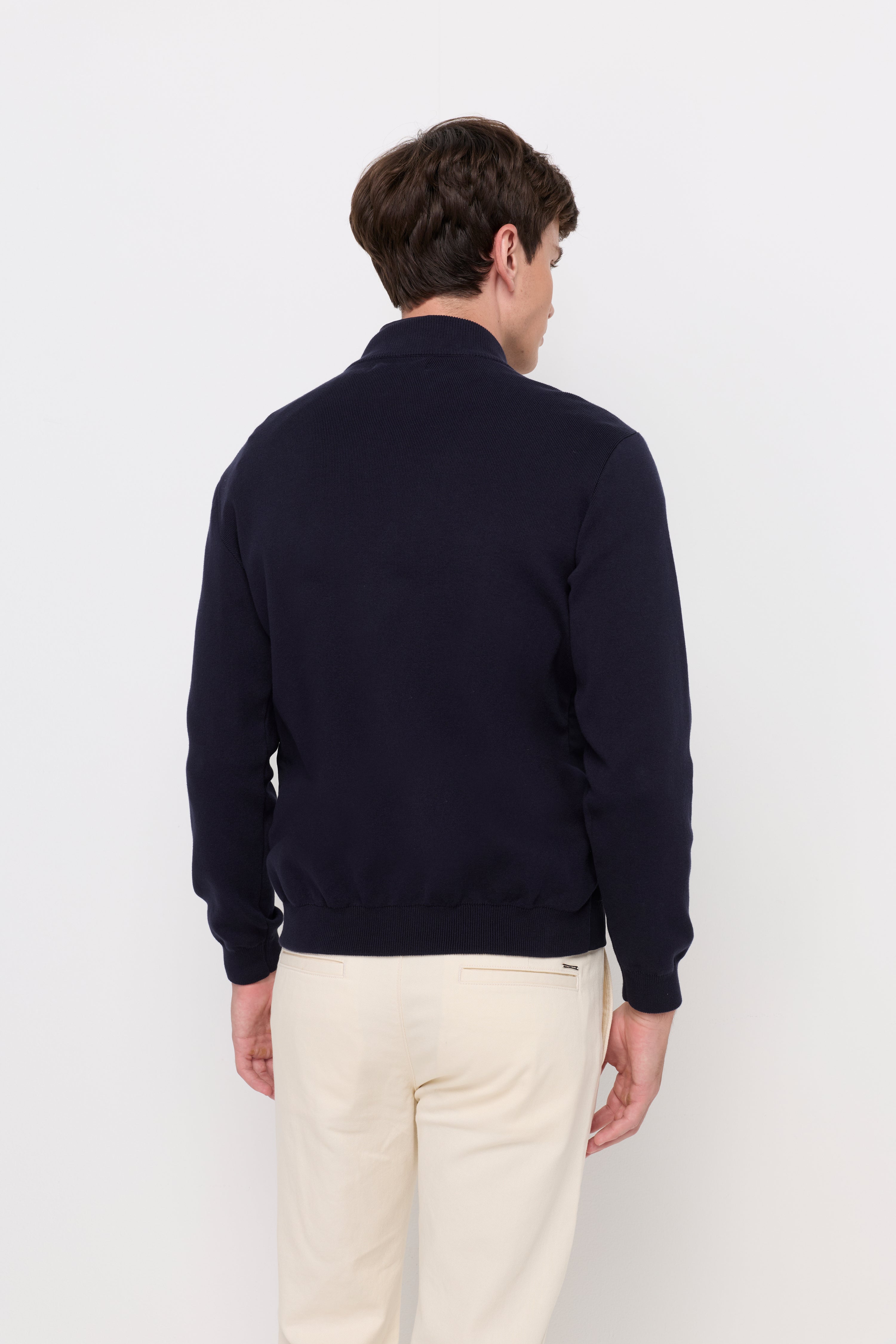 Essential Zip-Front Bomber Jacket Navy