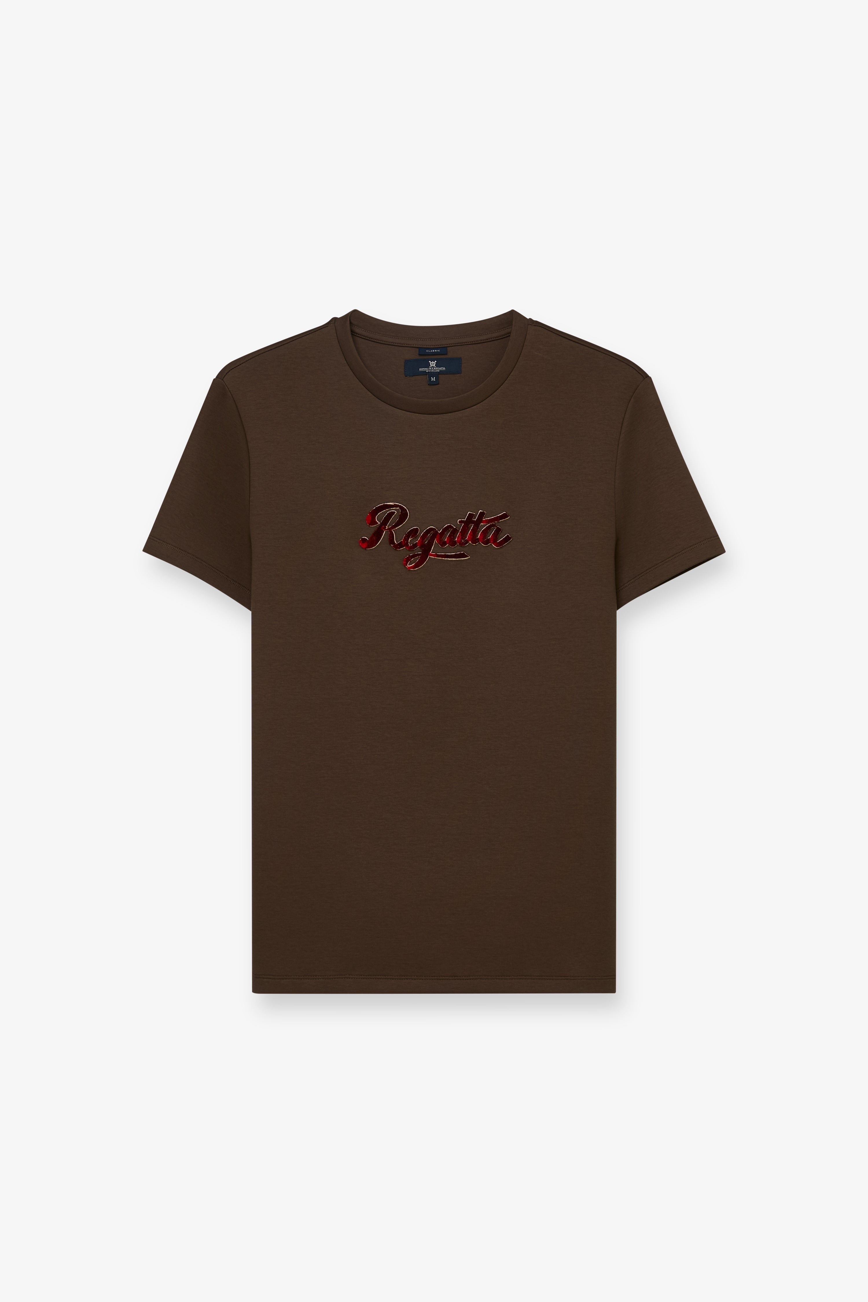 Regatta Logo Embroidered T-Shirt Dark Brown