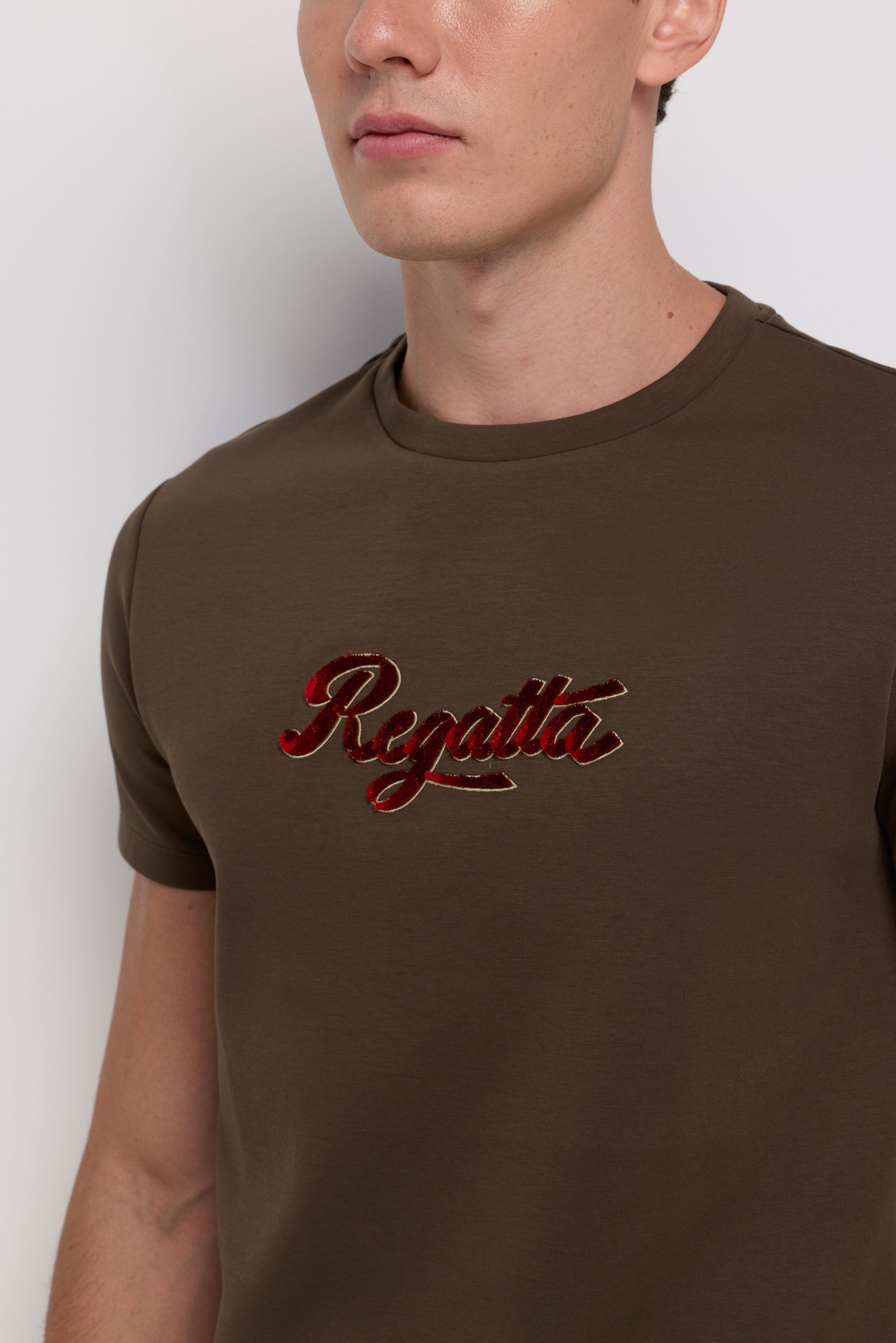 Regatta Logo Embroidered T-Shirt Dark Brown